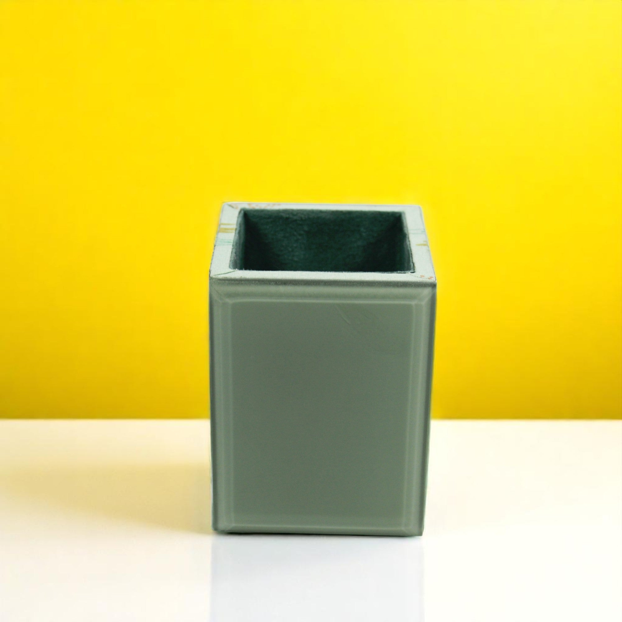 Green Printed Cotton Fabric with Mirror Pen Holder