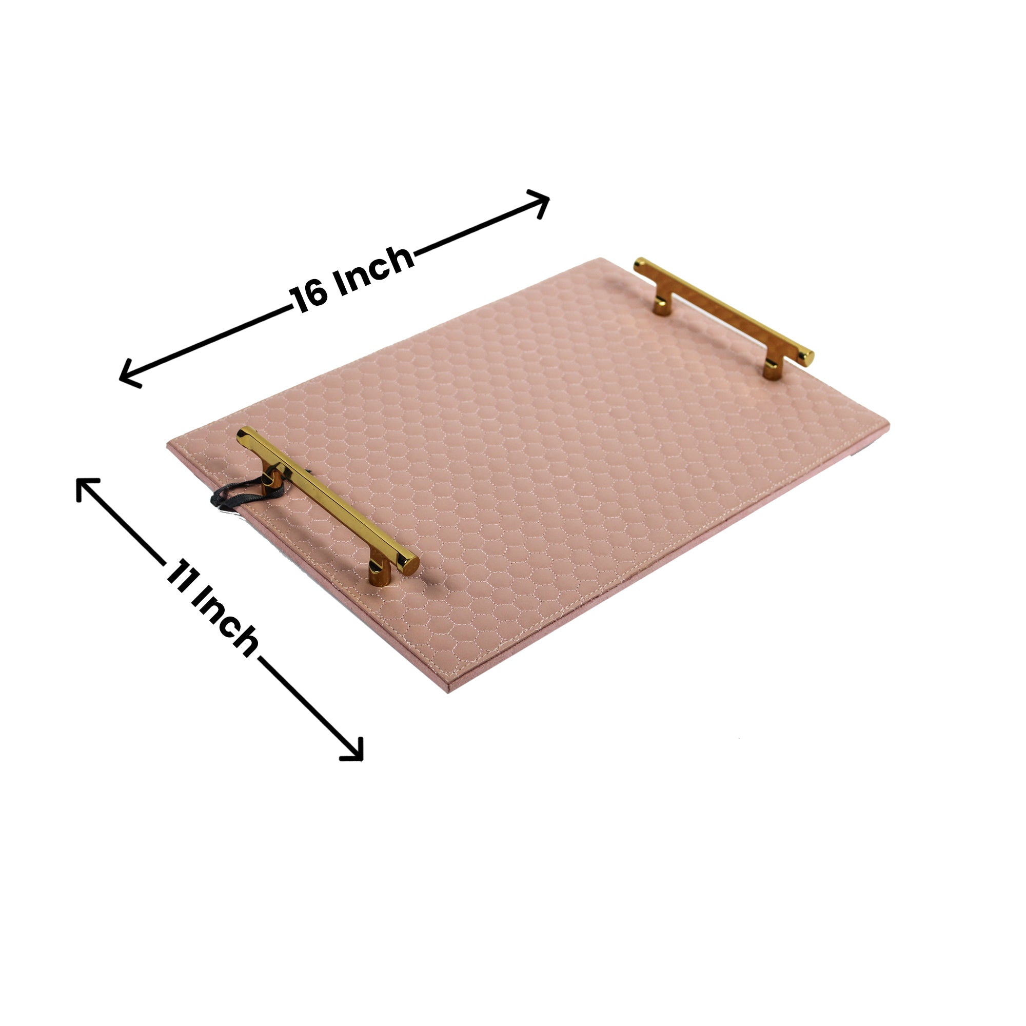 Pink Leatherite Tray with Handle