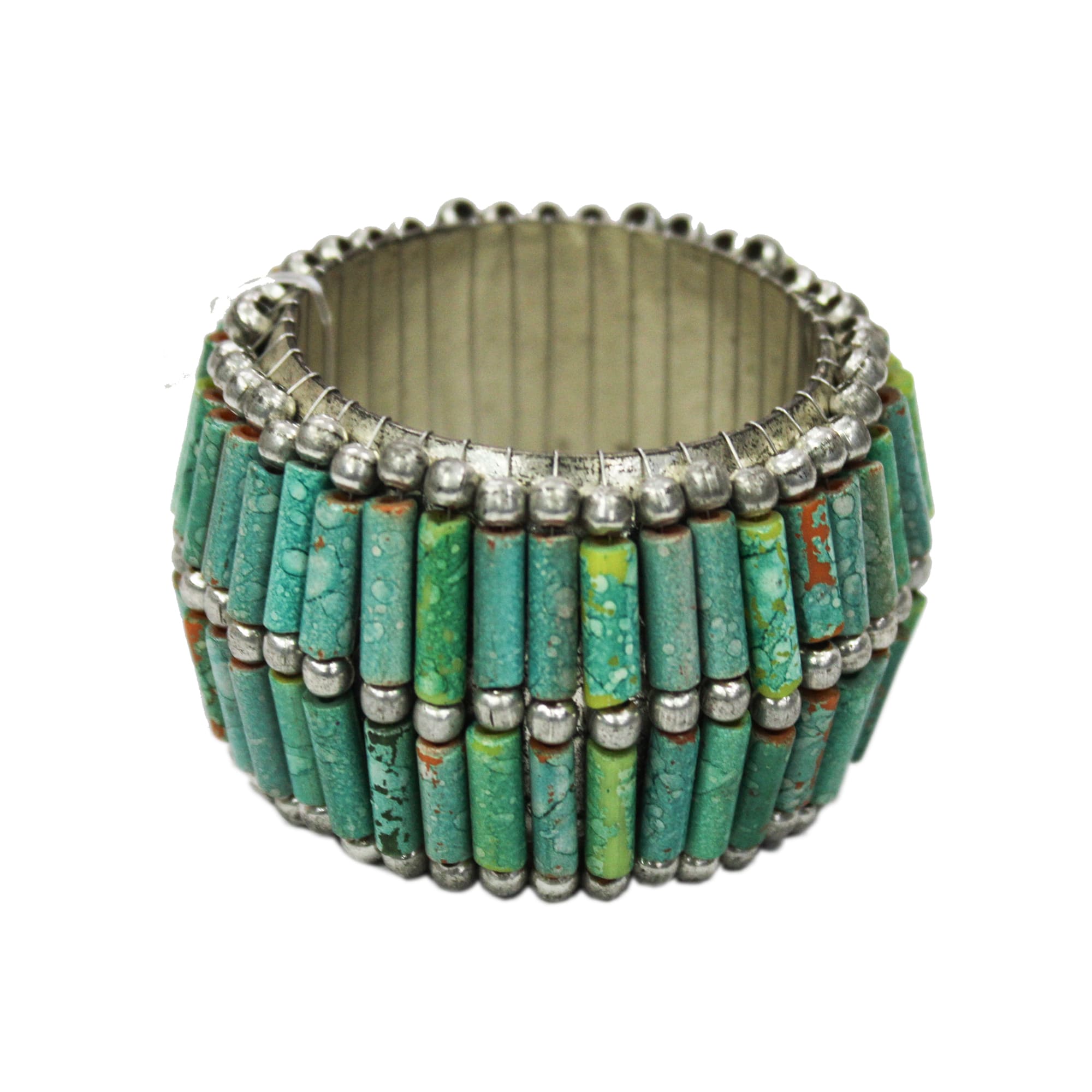 Turquoise Beaded Napkin Ring Set of Four
