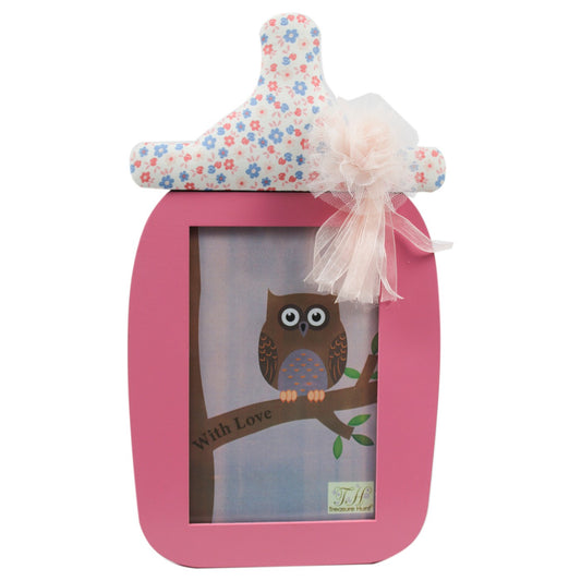 Floral Baby Bottle Shaped Picture Frame