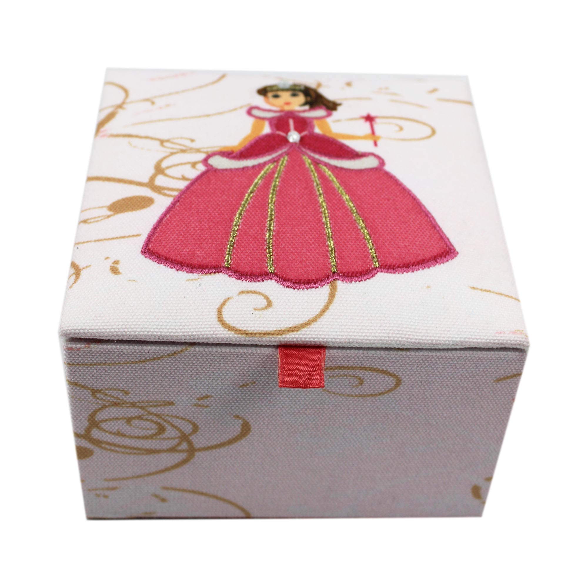Embroidered Jeweled Princess Storage Box for Kids
