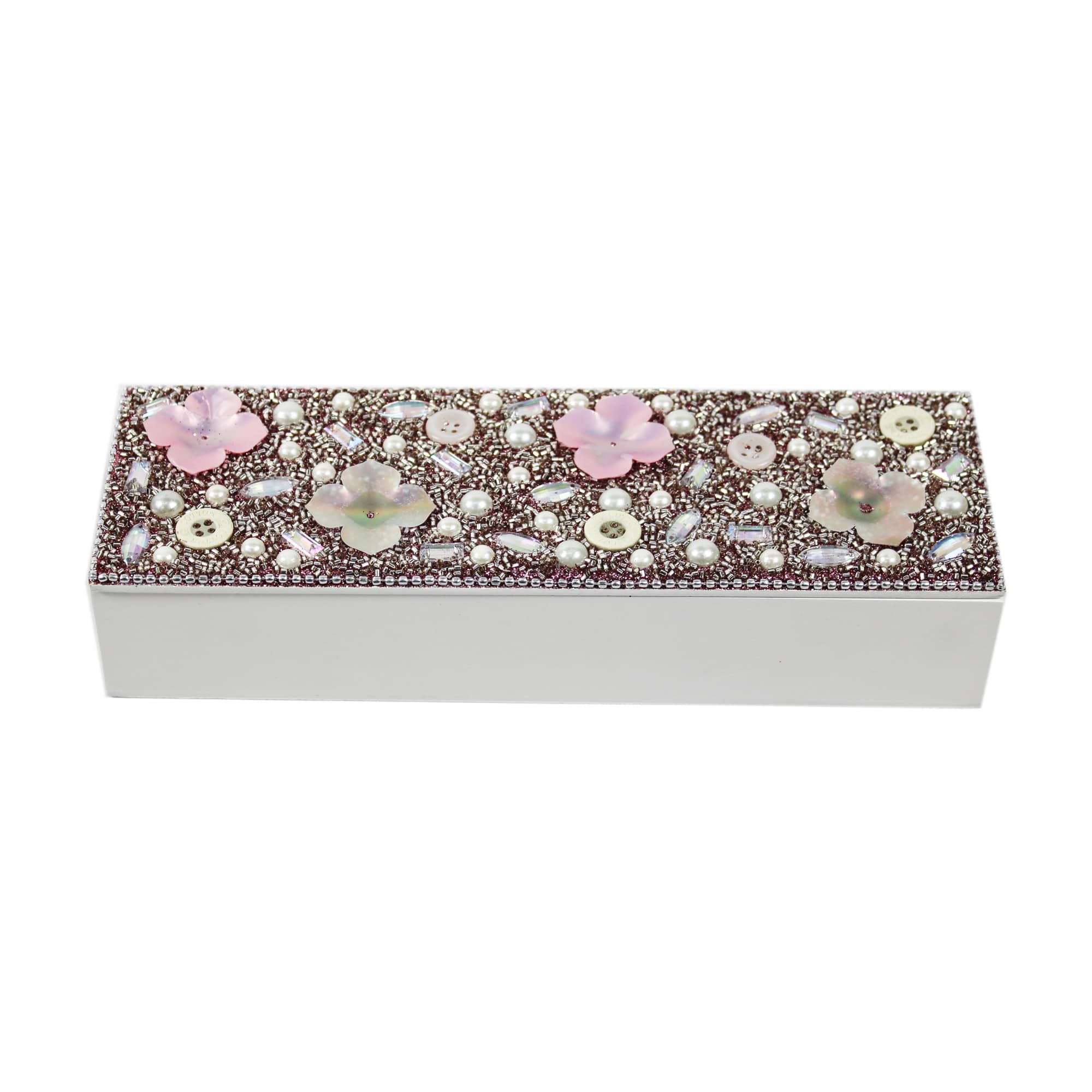 Multicolored Flower Pearl Pen Box