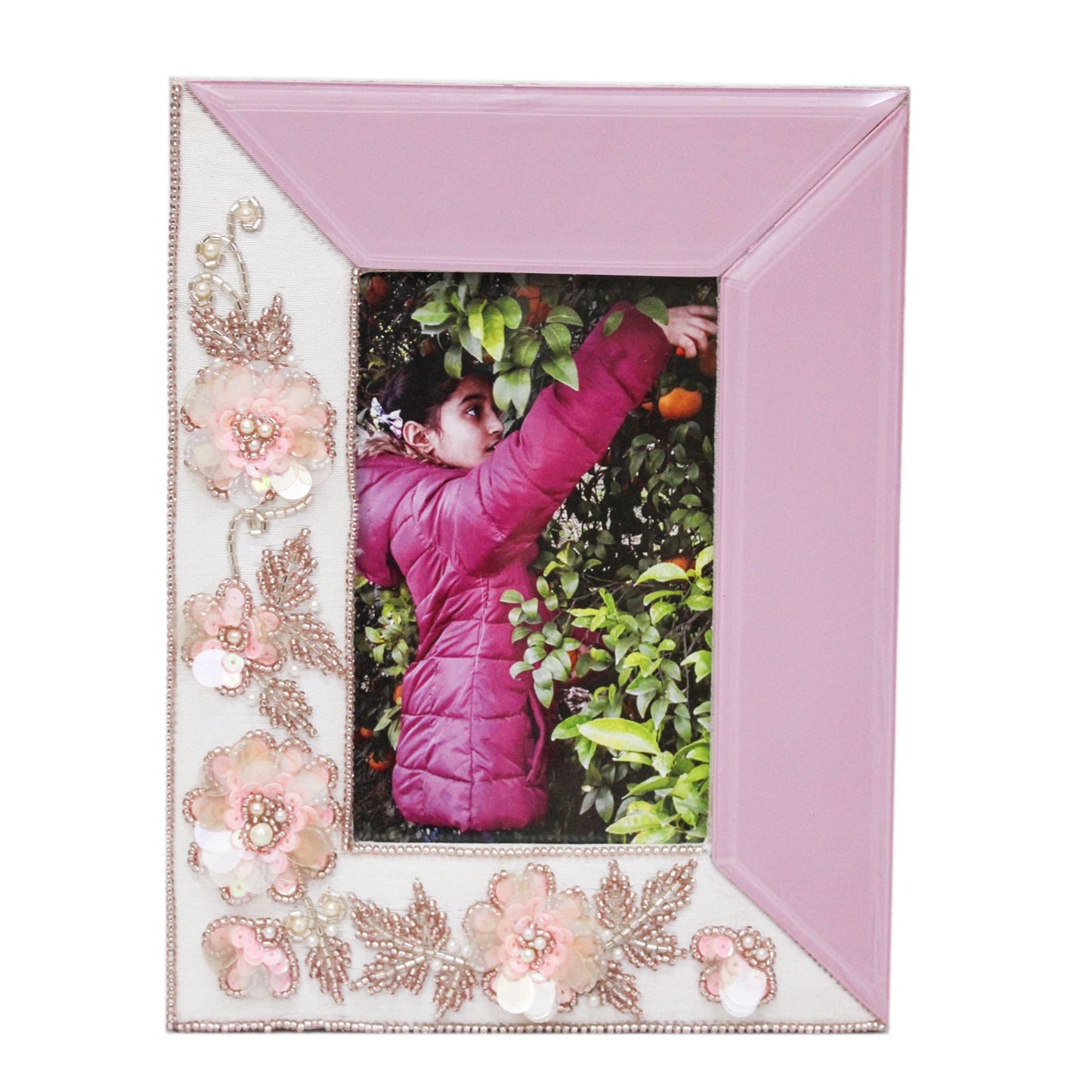 Glass & Printed Fabric Picture Frame