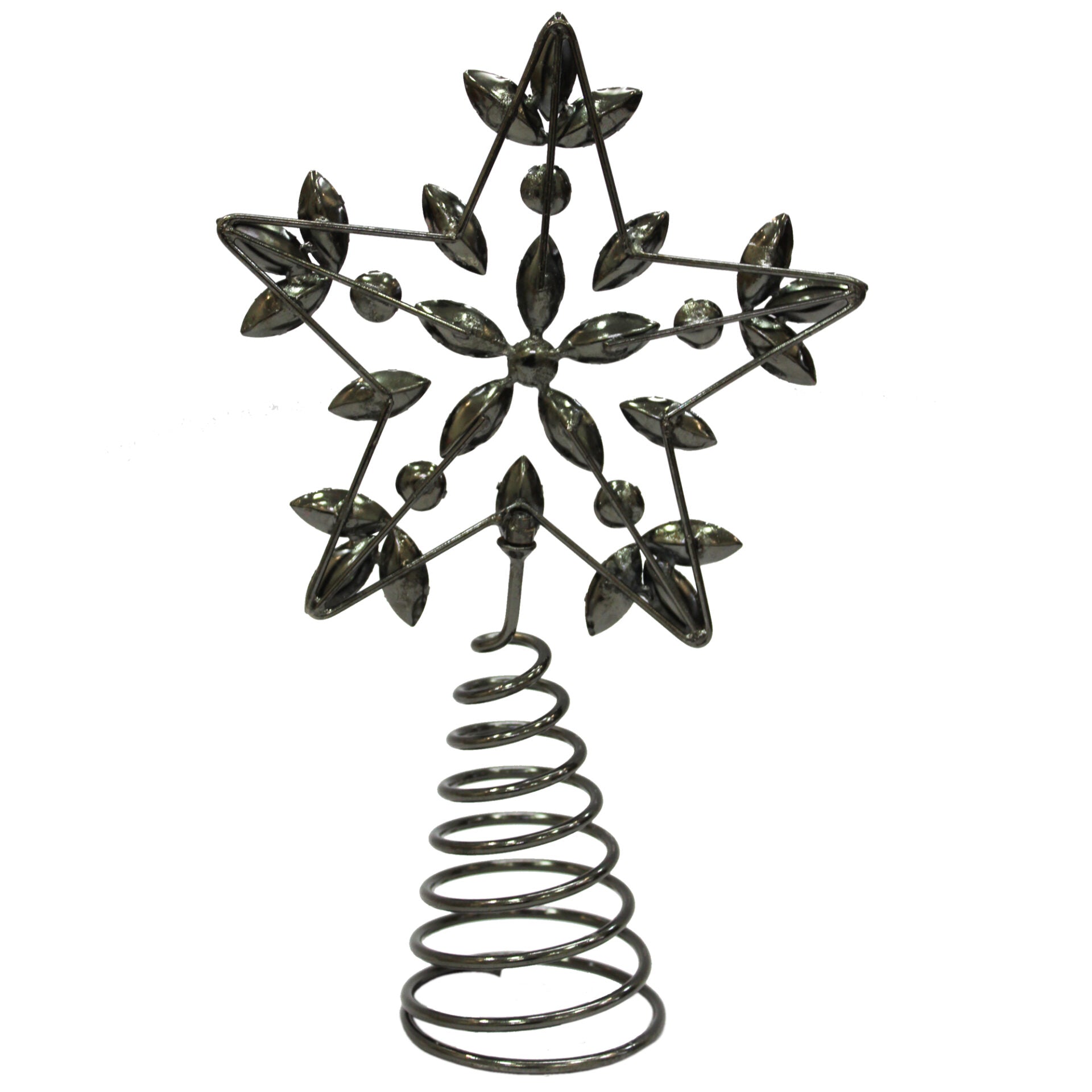 Silver Jewelled / Metal Frame Snowflake Shaped Christmas Tree Topper