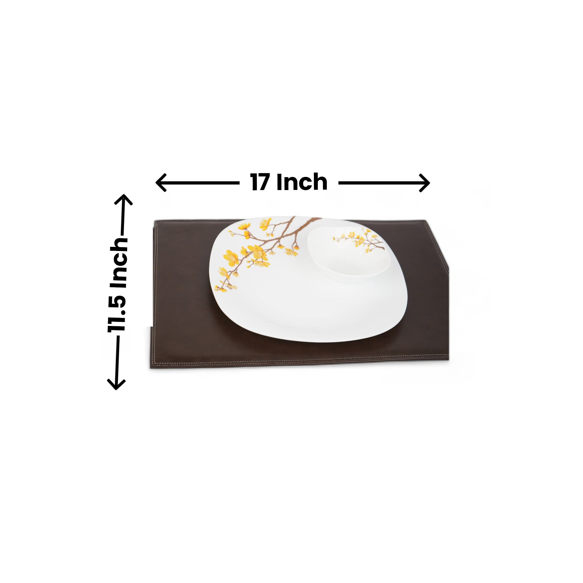 Brown Leatherite Placemat Set of Two