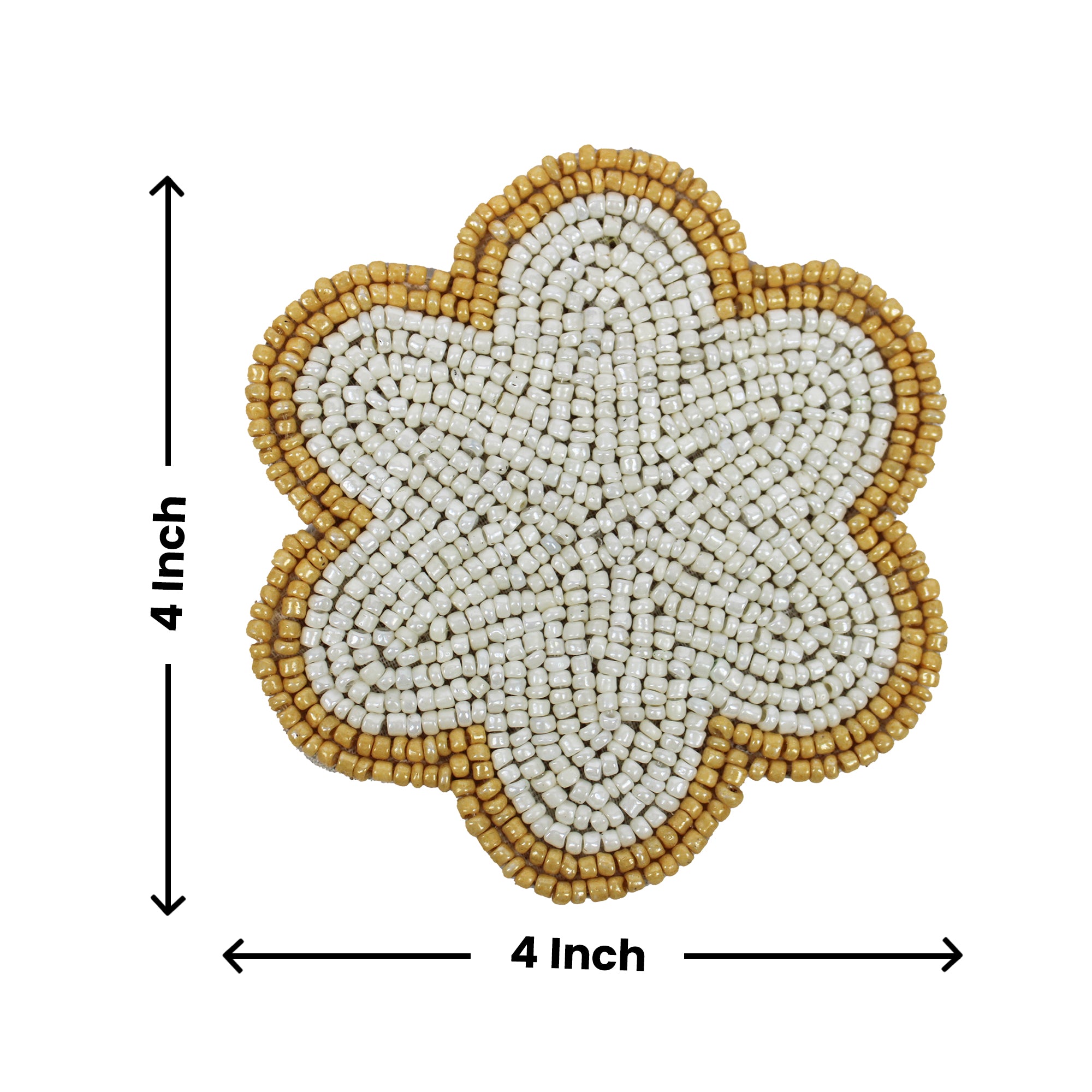 Beaded Embroidered Coaster Set of Four