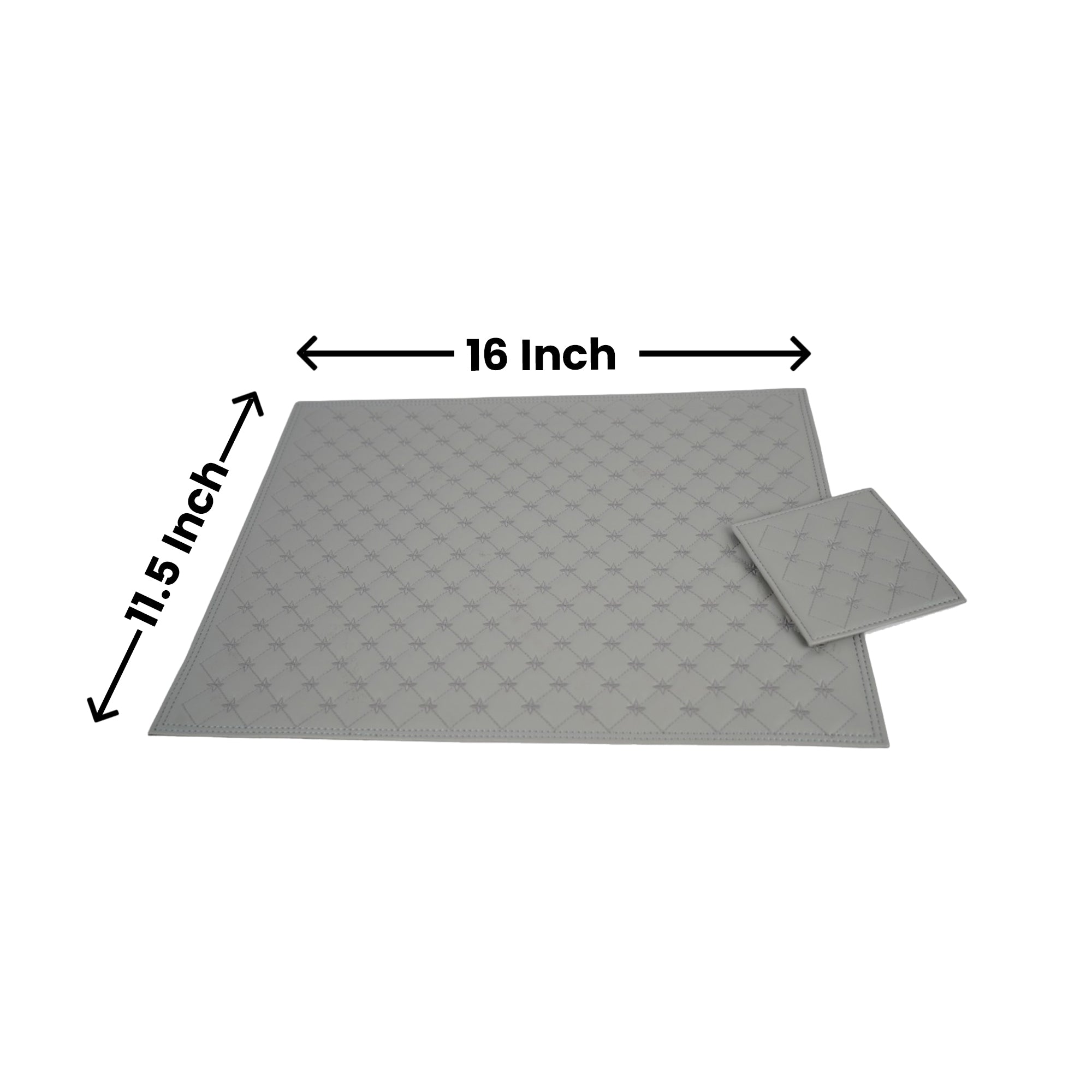 Grey Leatherite Placemats Set of Two