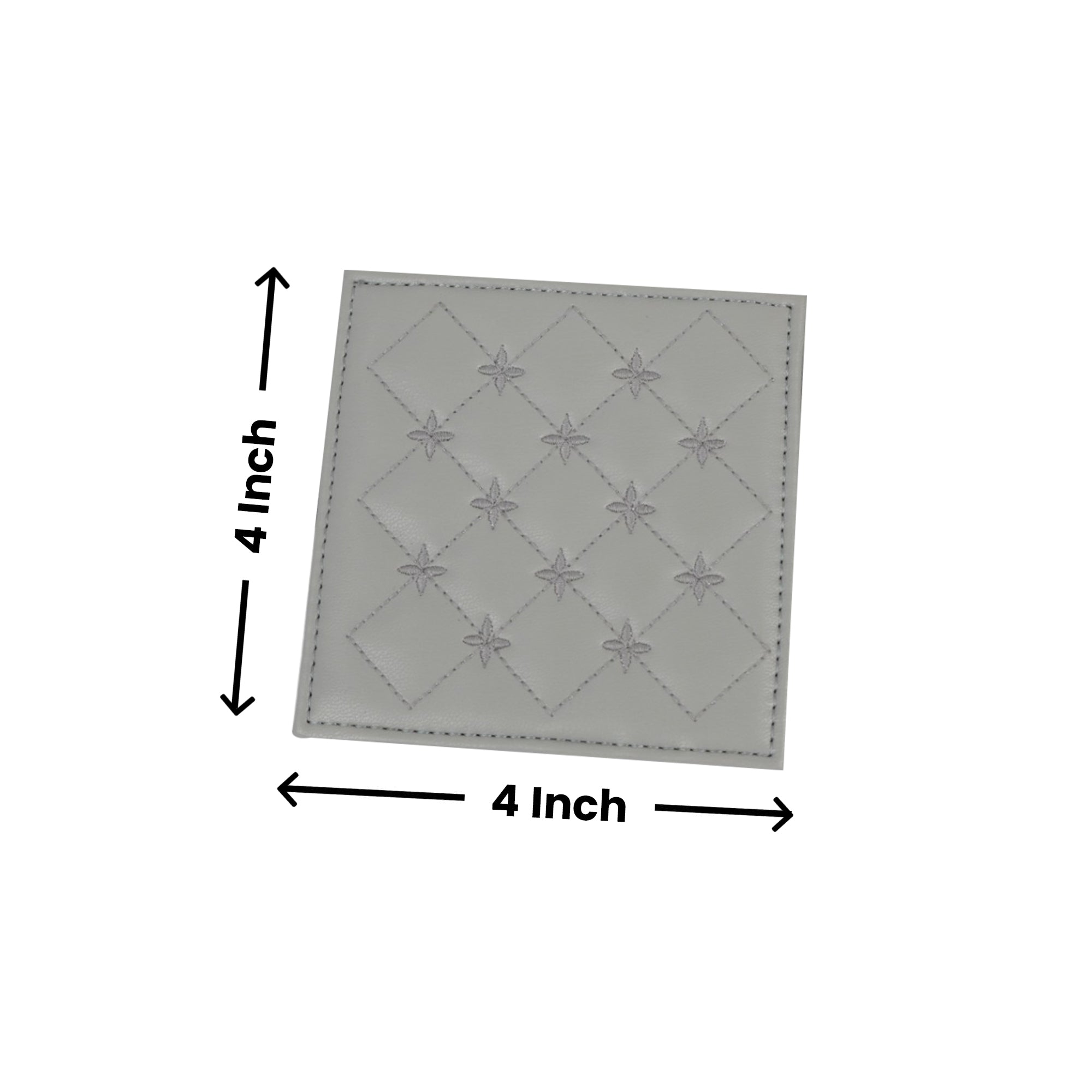 Grey Leatherite Coaster Set of Four