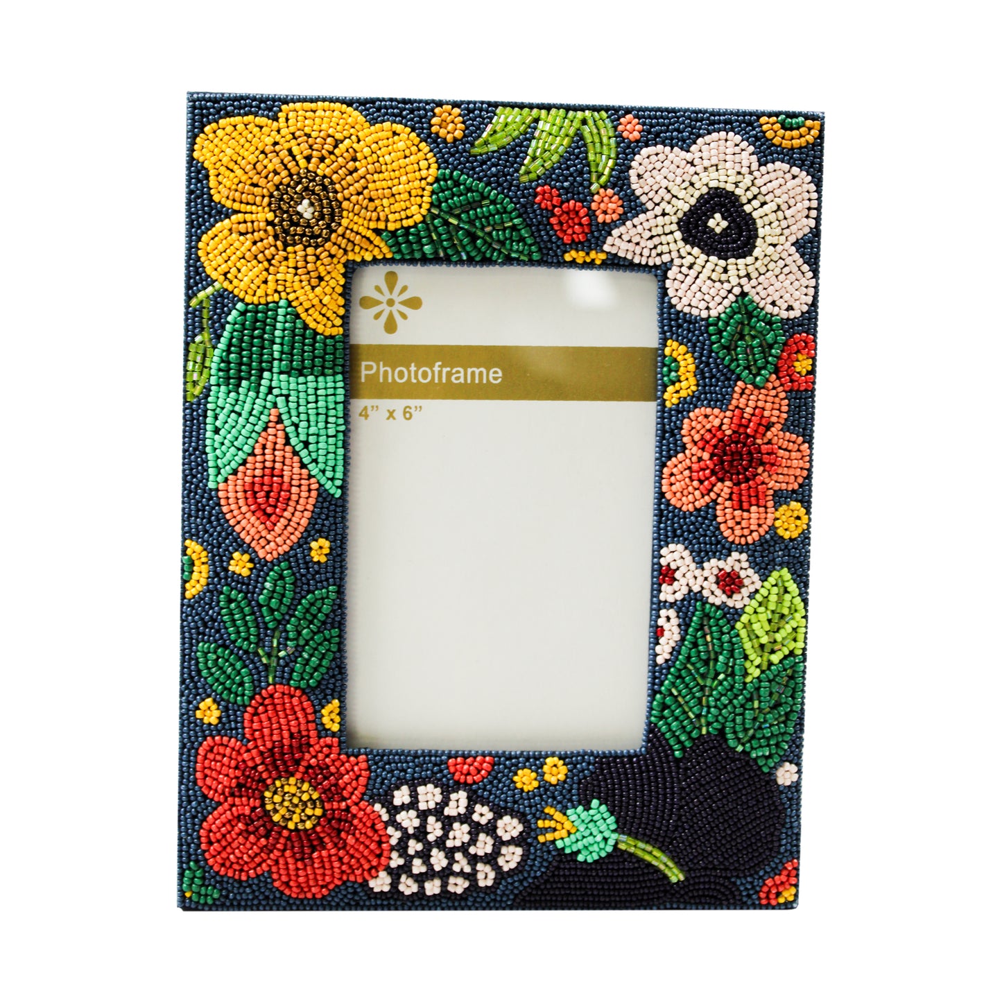 Flower Beaded Photo Frame