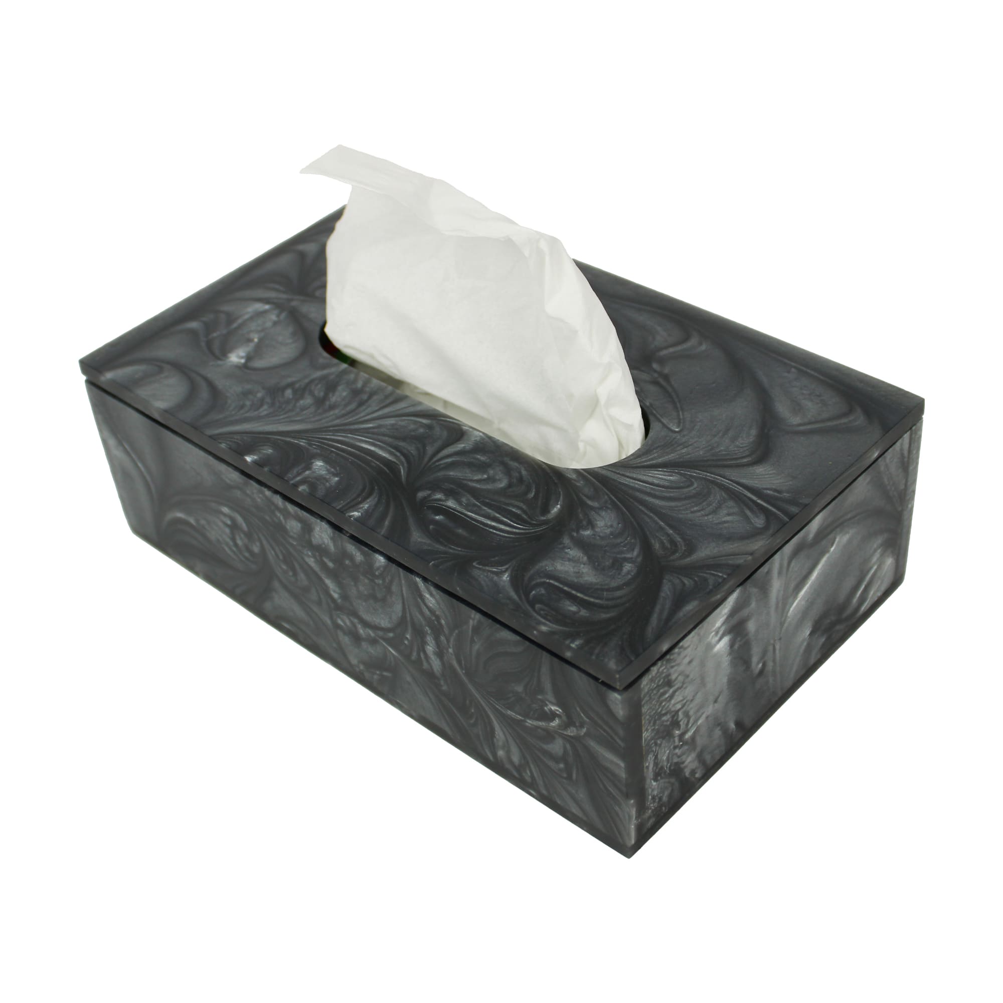 Luxury Dark Grey Resin Tissue Box