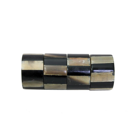 Black Resin & Horn Napkin Rings for Dining Table(Set of 4)-TH-514
