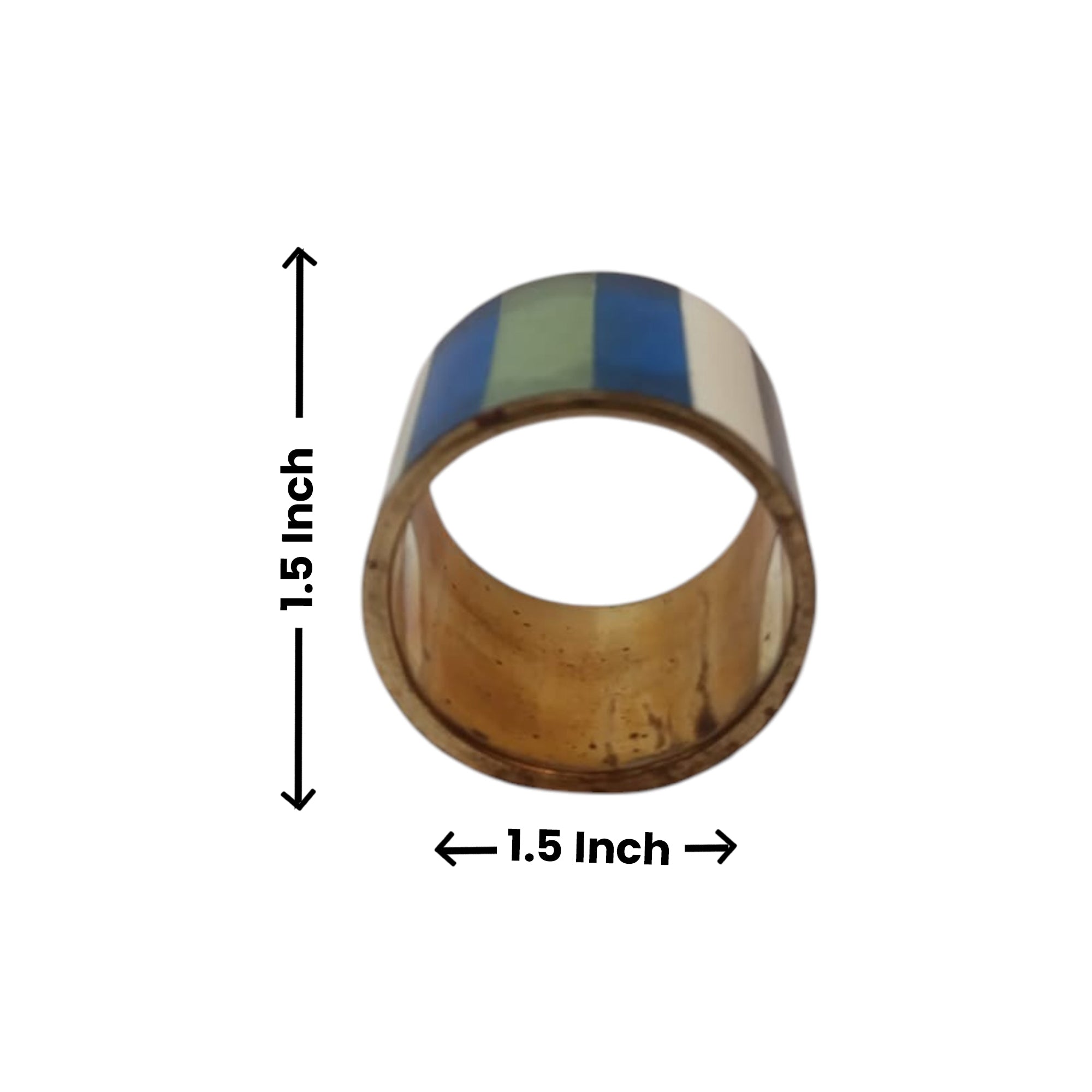 Black Resin & Horn Napkin Ring Set of Four