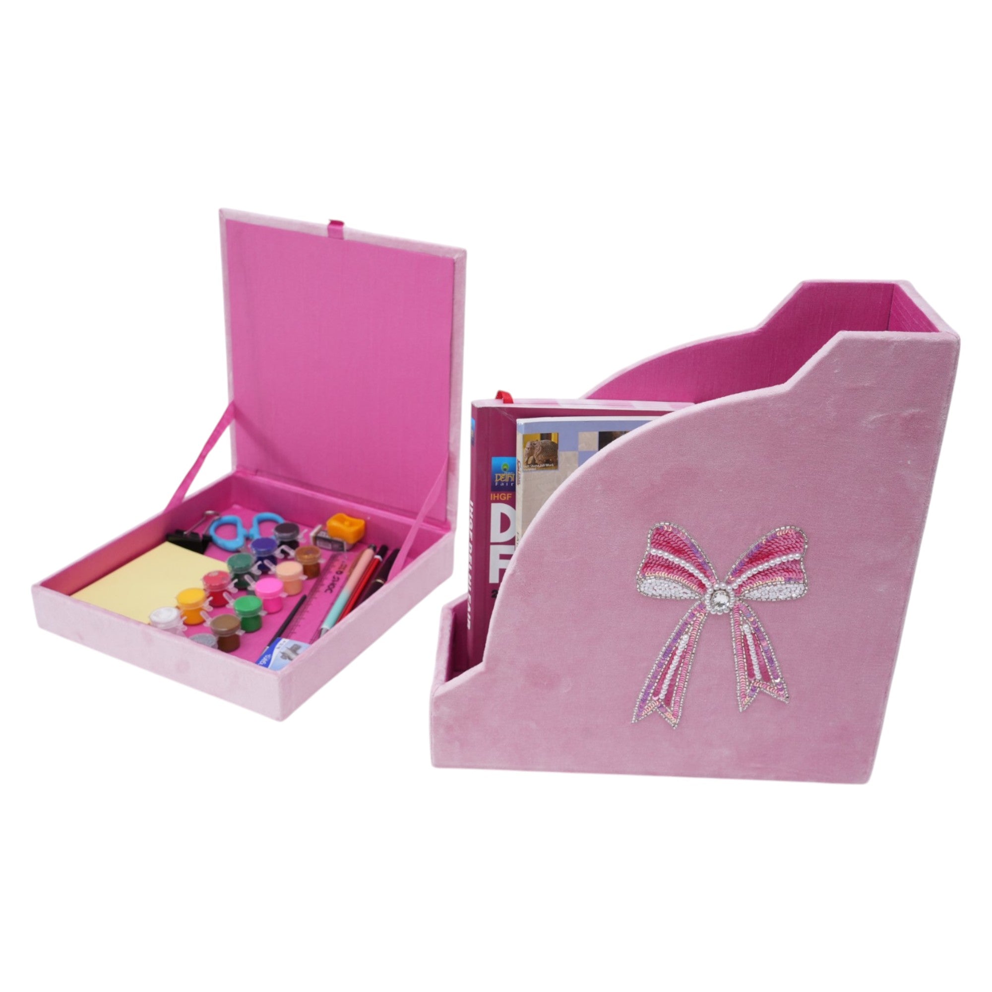 Bow Designed Magazine & Stationery Organizer (Set of 2)