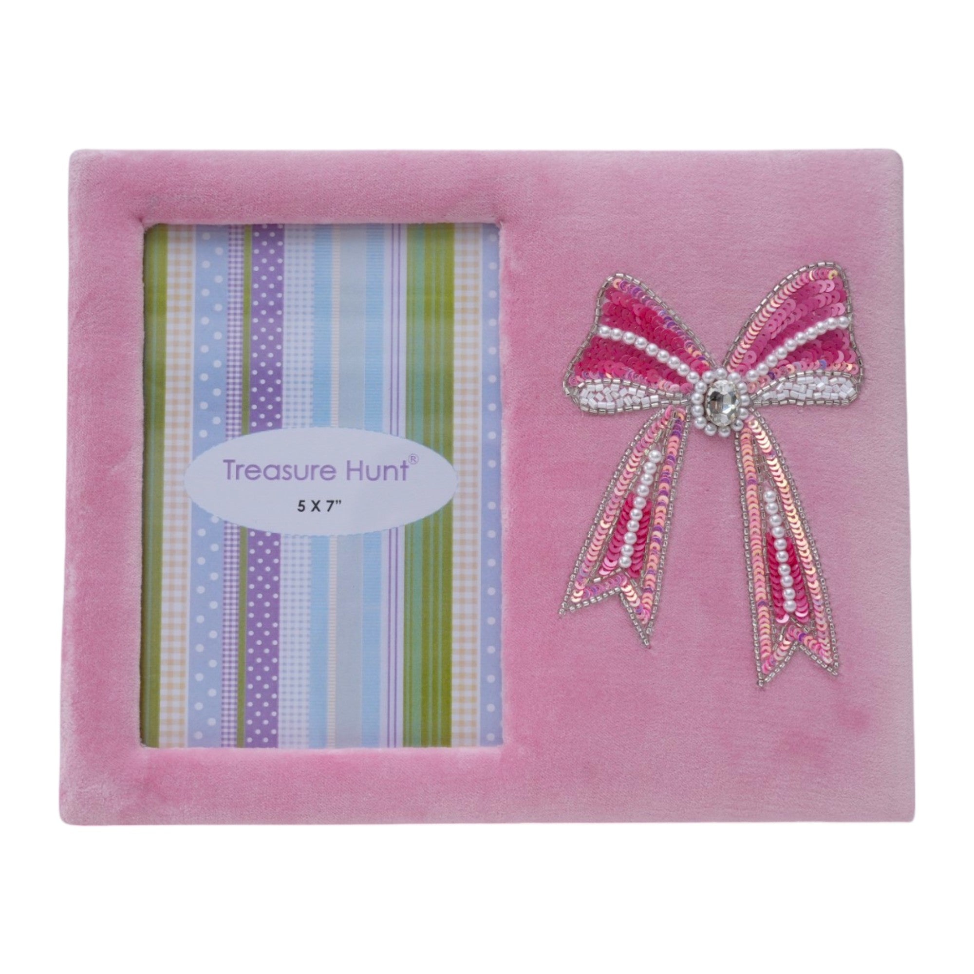 Bow Design Beaded Embroidered Photo-Frame