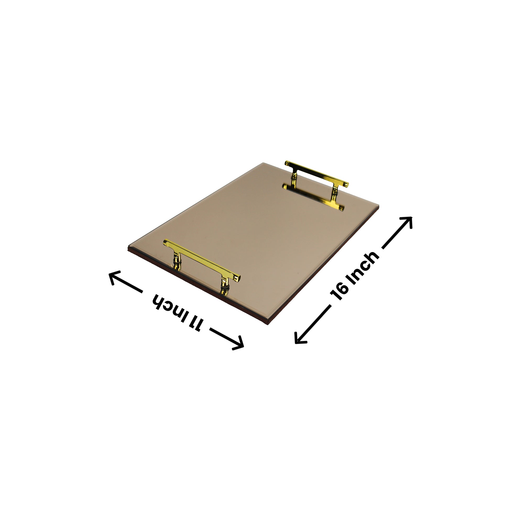 Premium Brown Glass Tray Set of Two