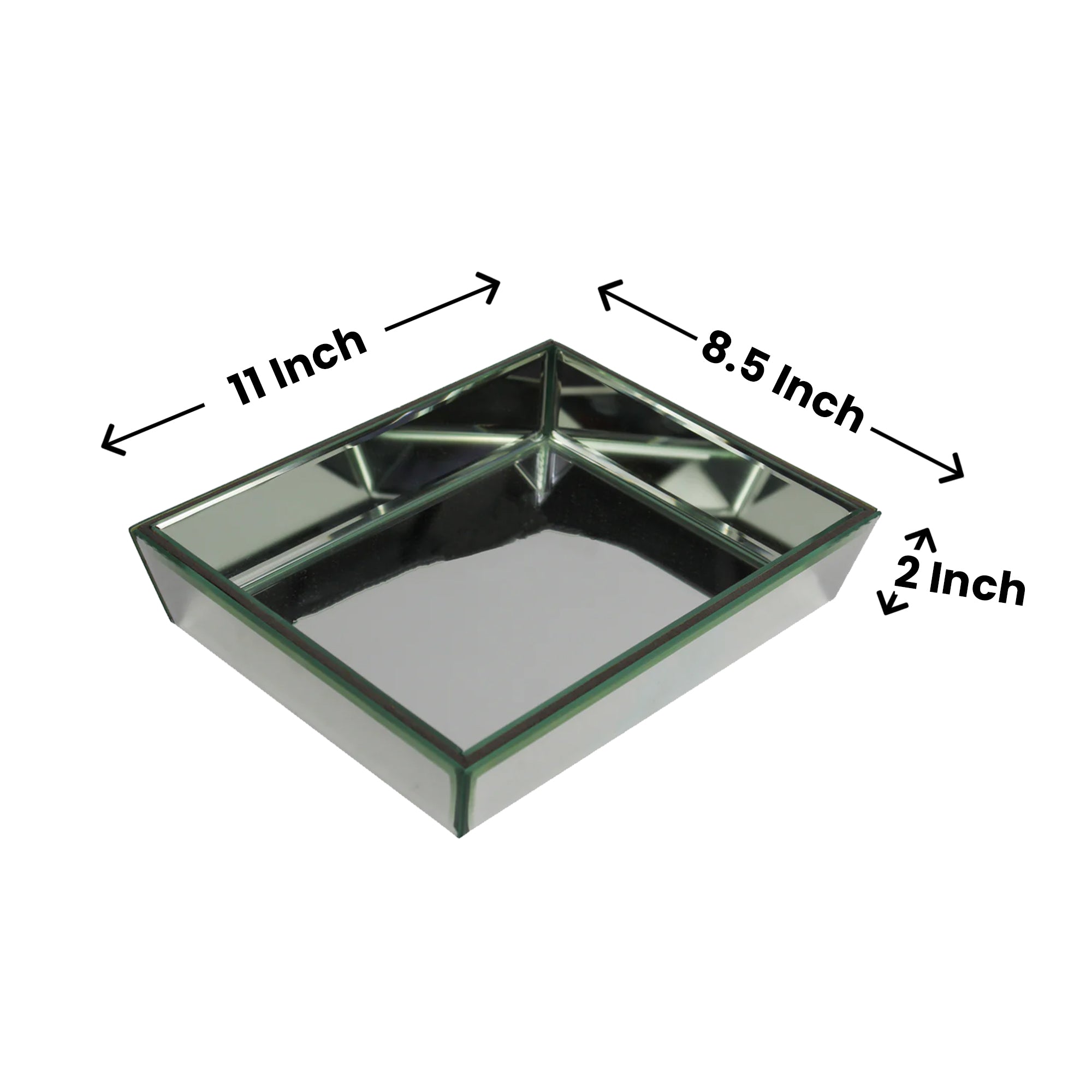 Luxury Silver Glass Tray Set of Three