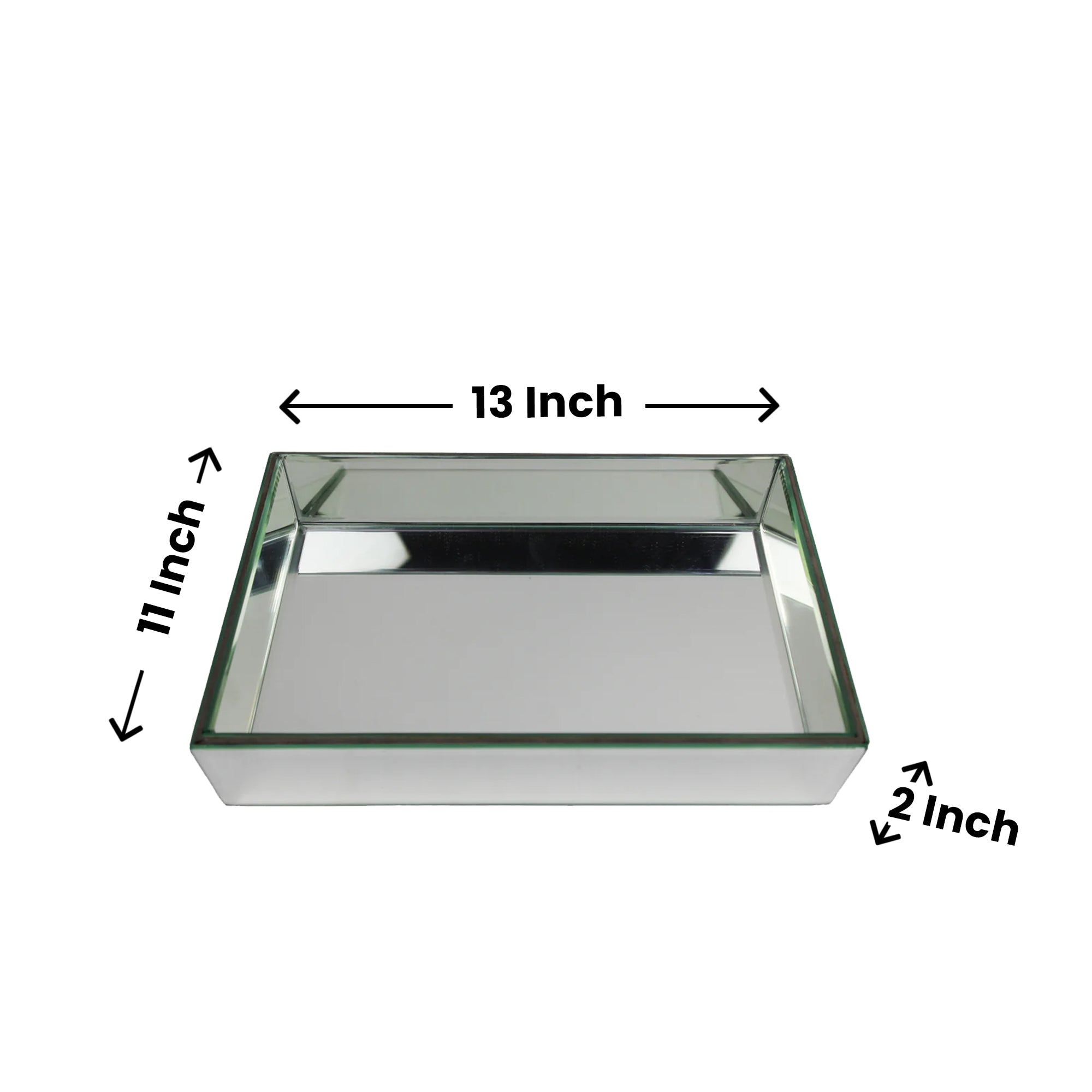 Luxury Silver Glass Tray Set of Three