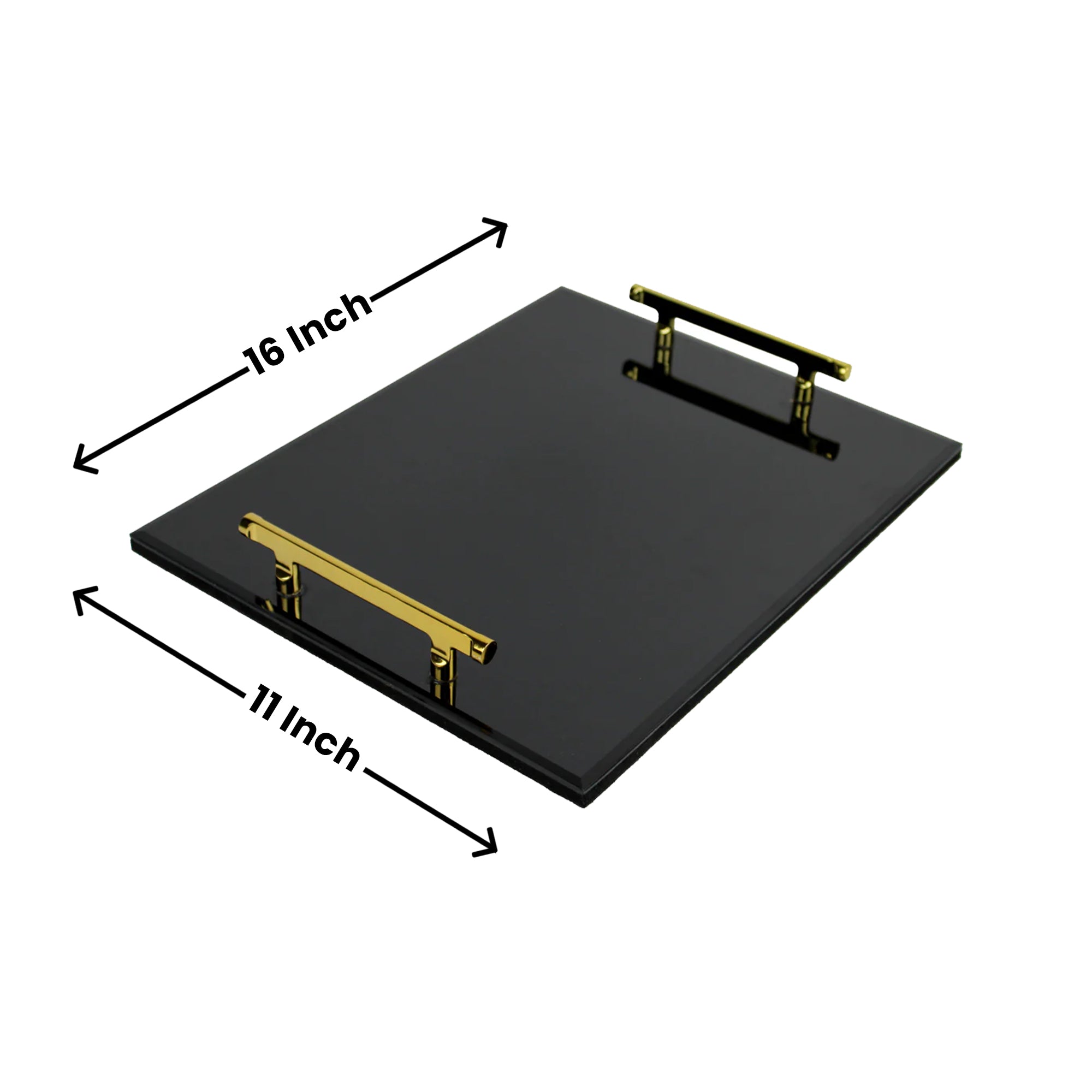 Luxury Black Glass Tray Set of Two