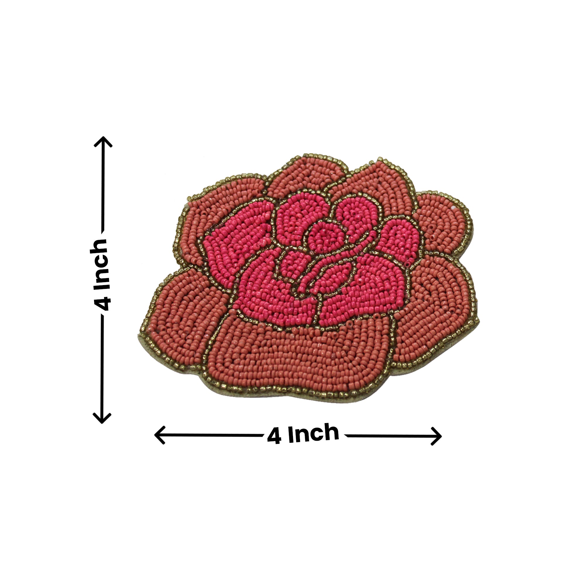 Flower Shaped Multicolored Beaded Coasters Set of Four