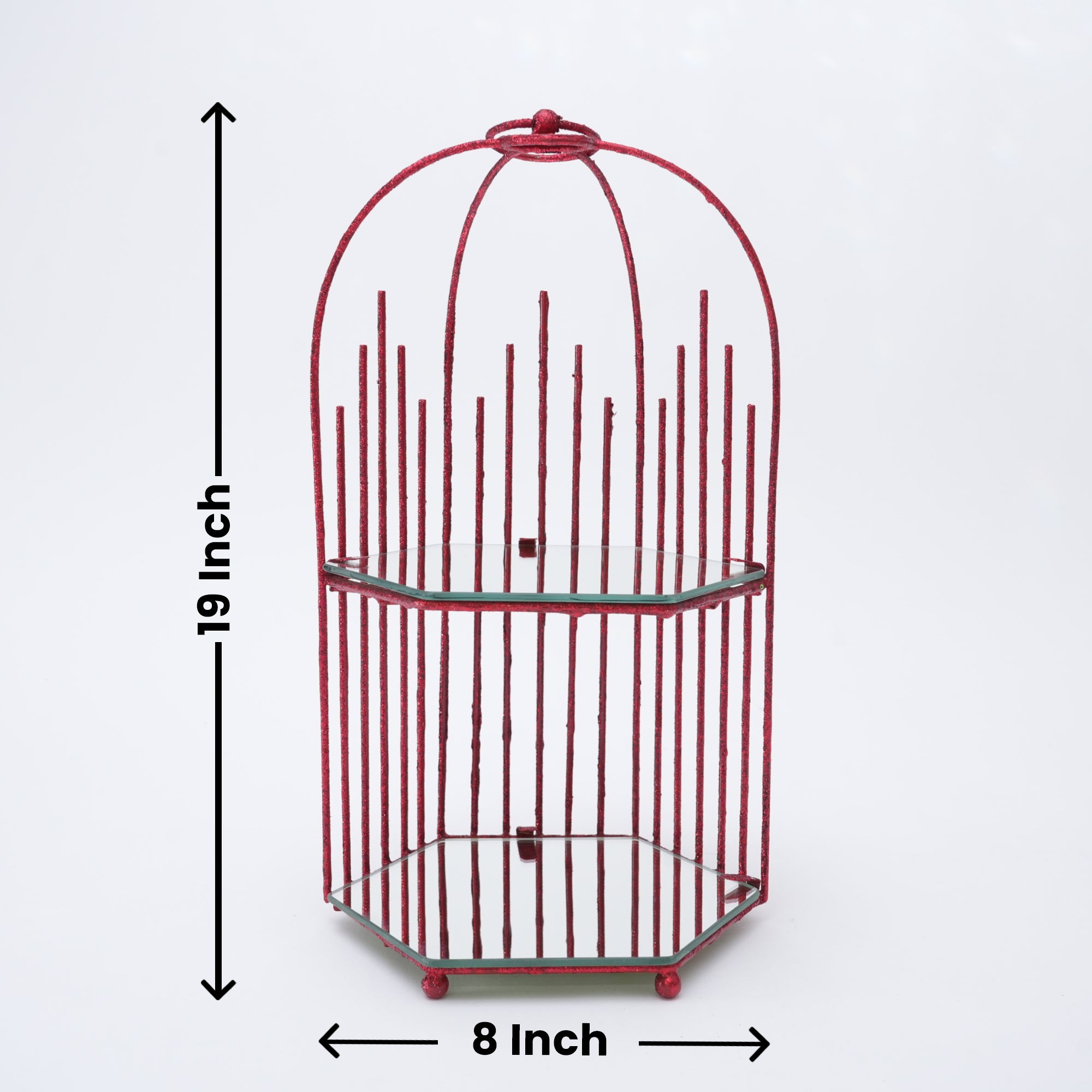 Red Dresser Makeup Organizer (Medium, Cage Shape)
