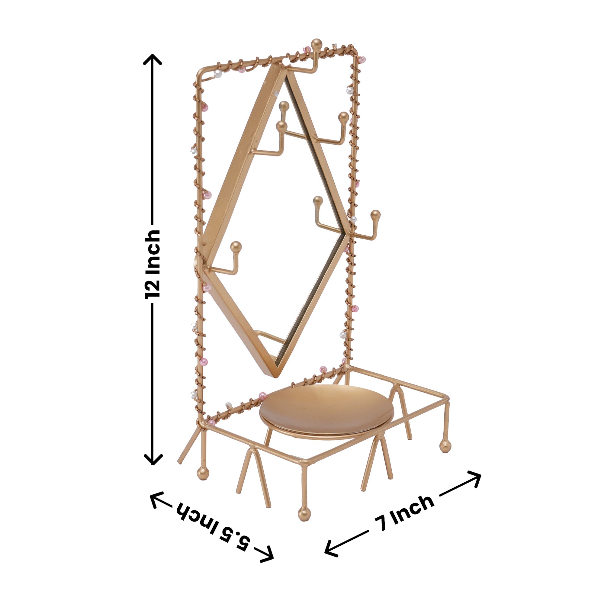 Beaded Jewellery Stand With Mirror