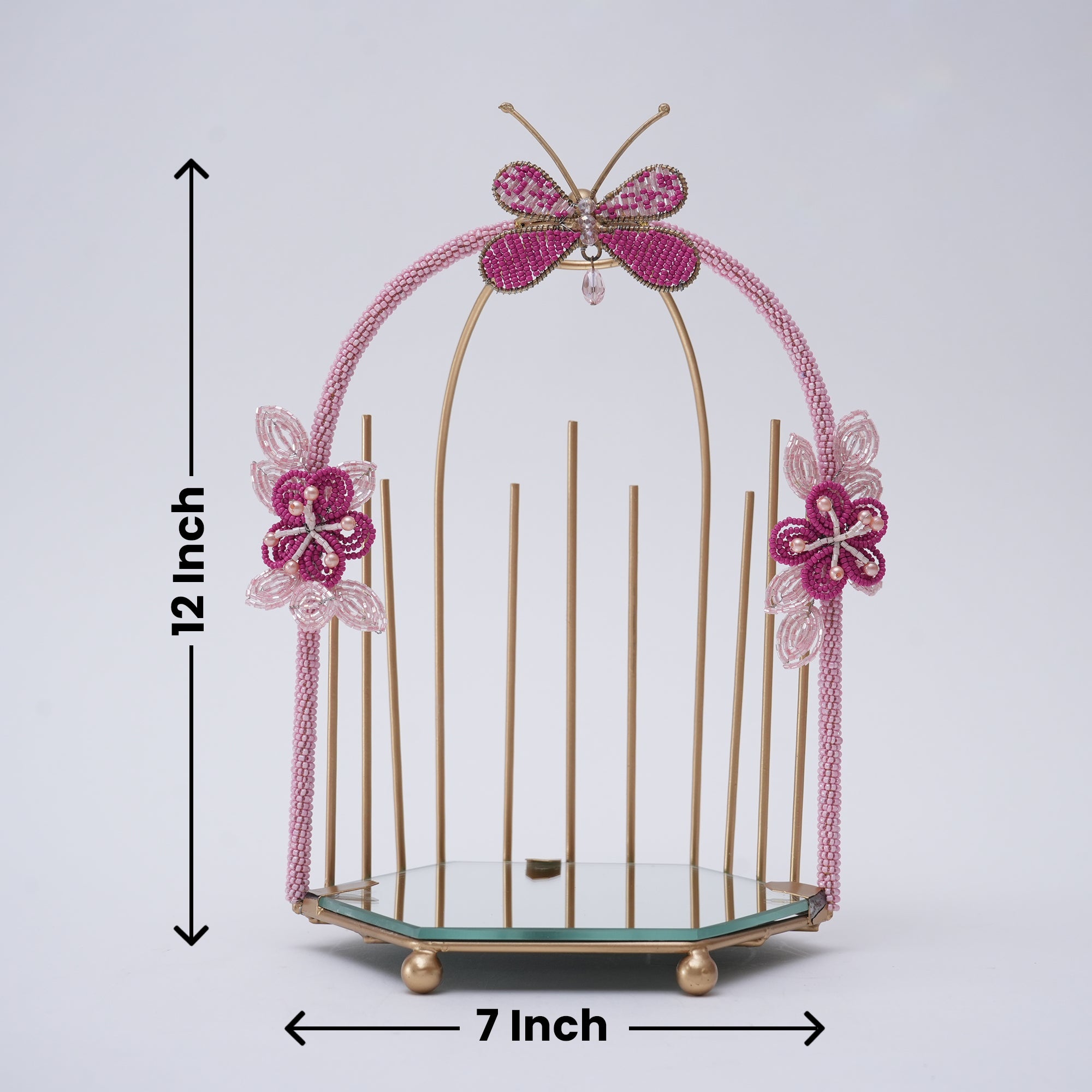 Cage-Shaped Beaded Makeup Organizer