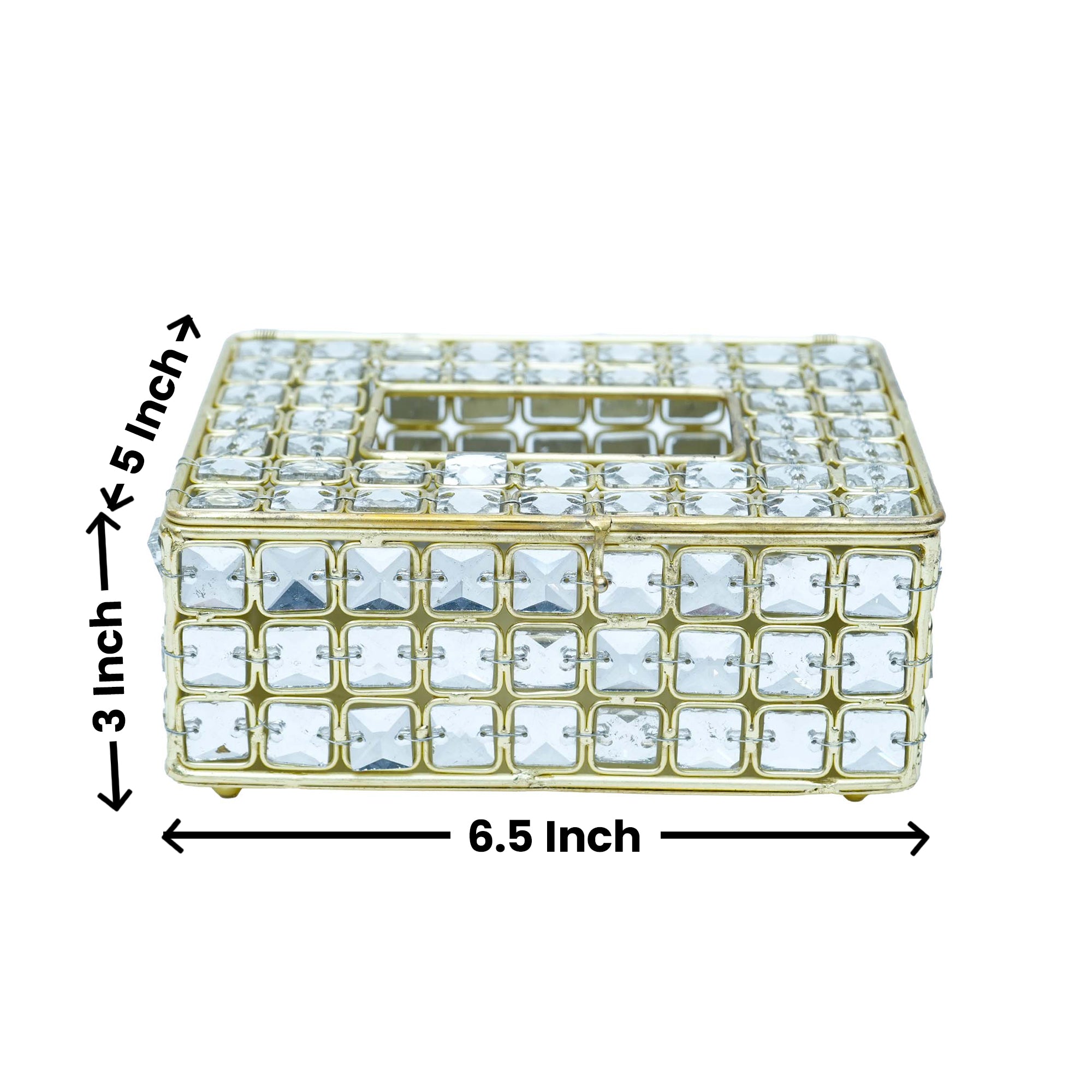 Luxury Decorative Glass Crystals Square Tissue Box