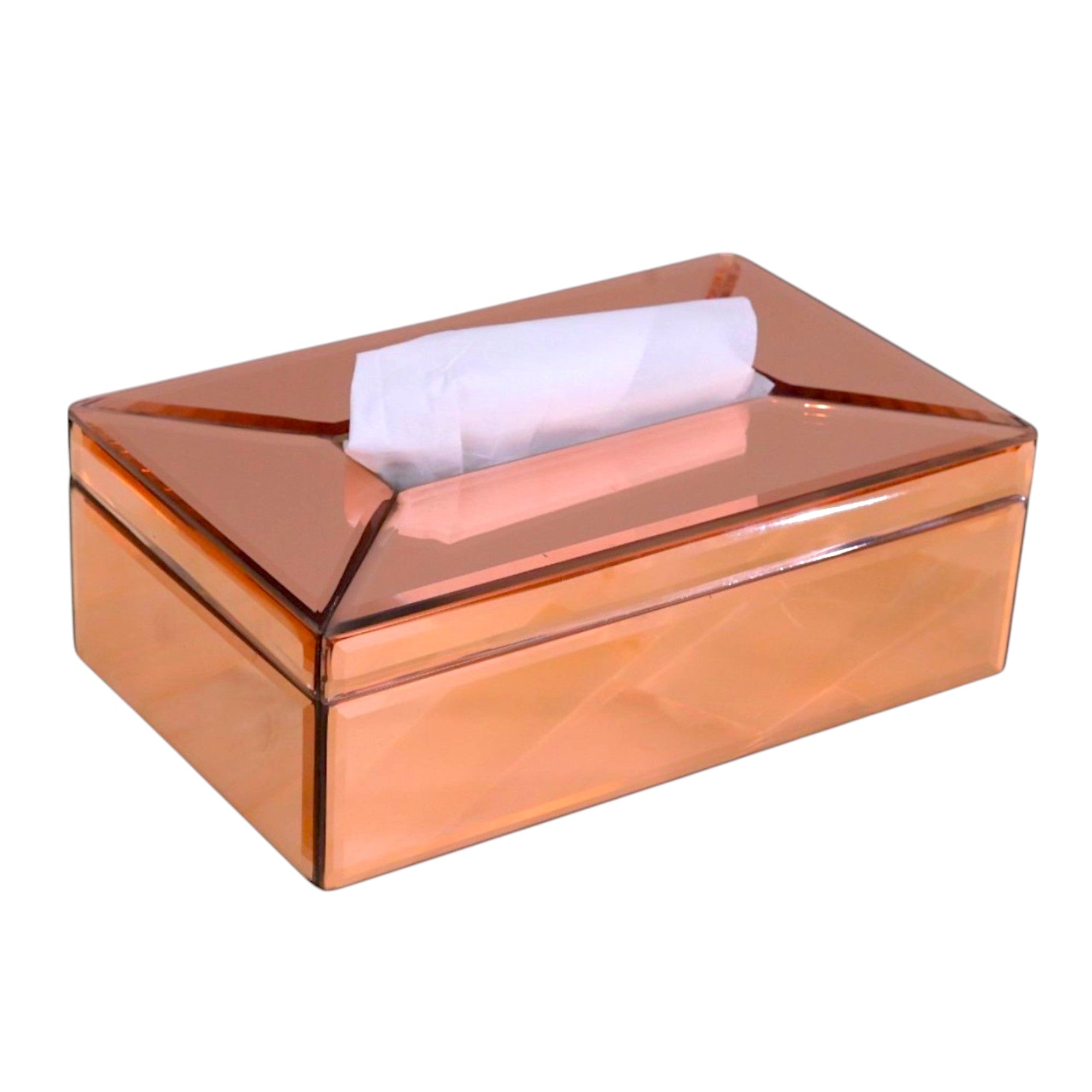 Luxury Rose Gold Glass Tissue Box