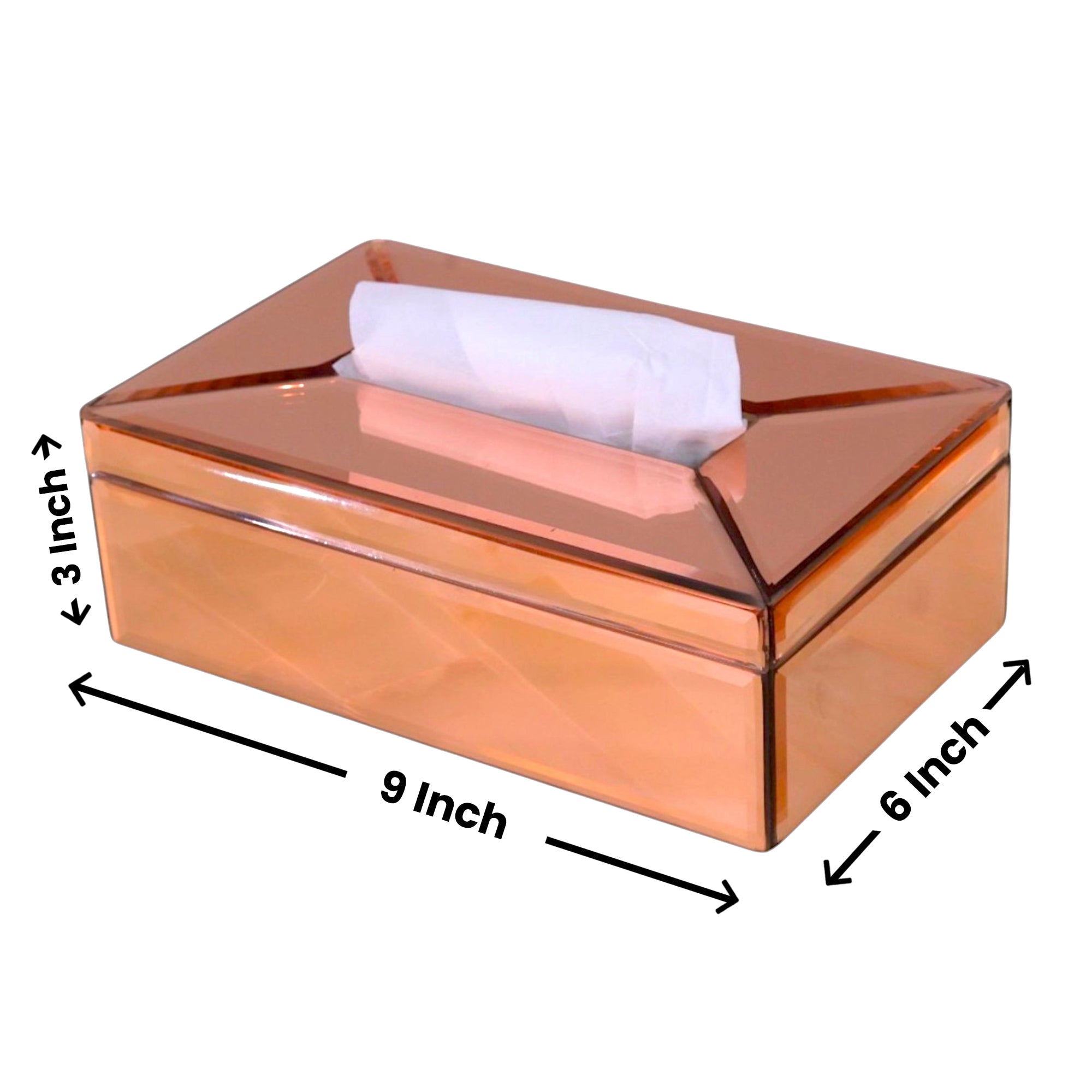 Luxury Rose Gold Glass Tissue Box
