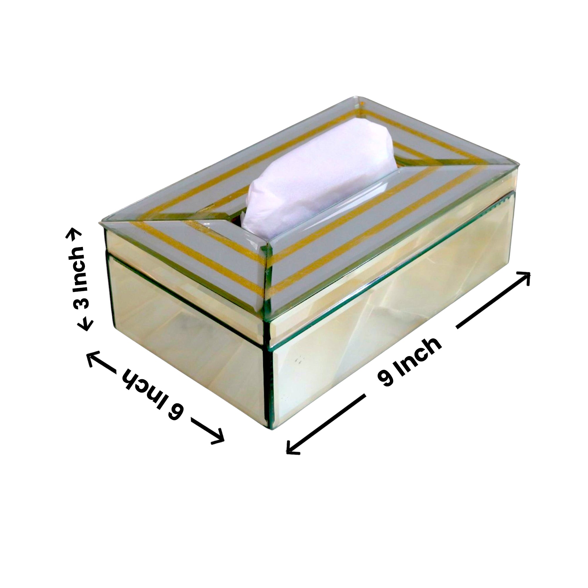 Luxury Decorative Silver Glass Tissue Box