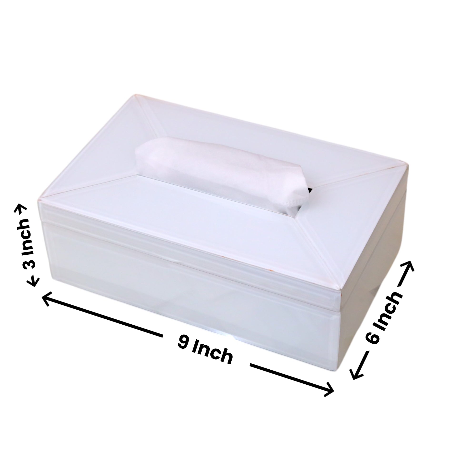 Luxury White Glass Tissue Box