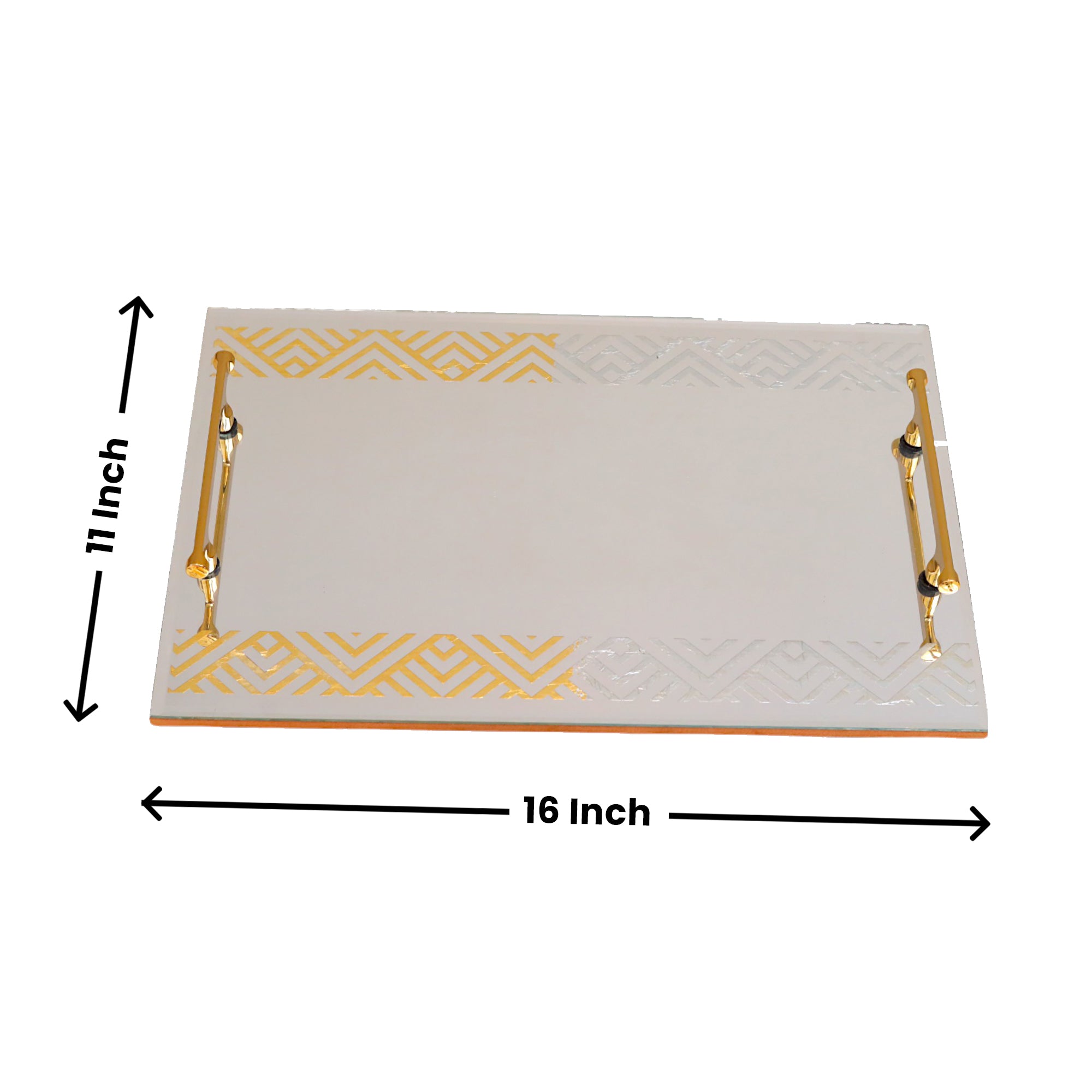 Premium Designer Brown Glass Tray Set of Two