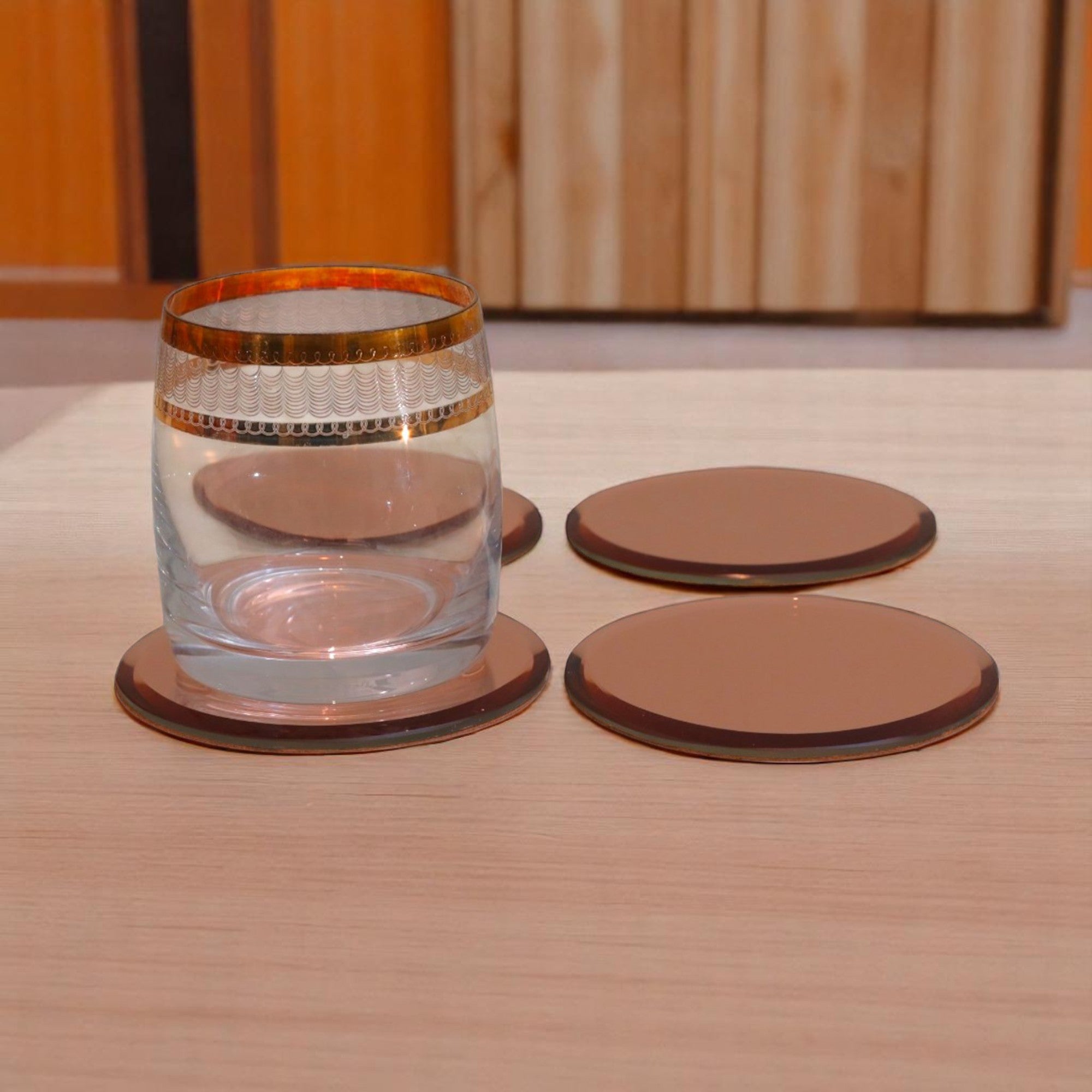 Rose Gold Glass coasters Set of Four