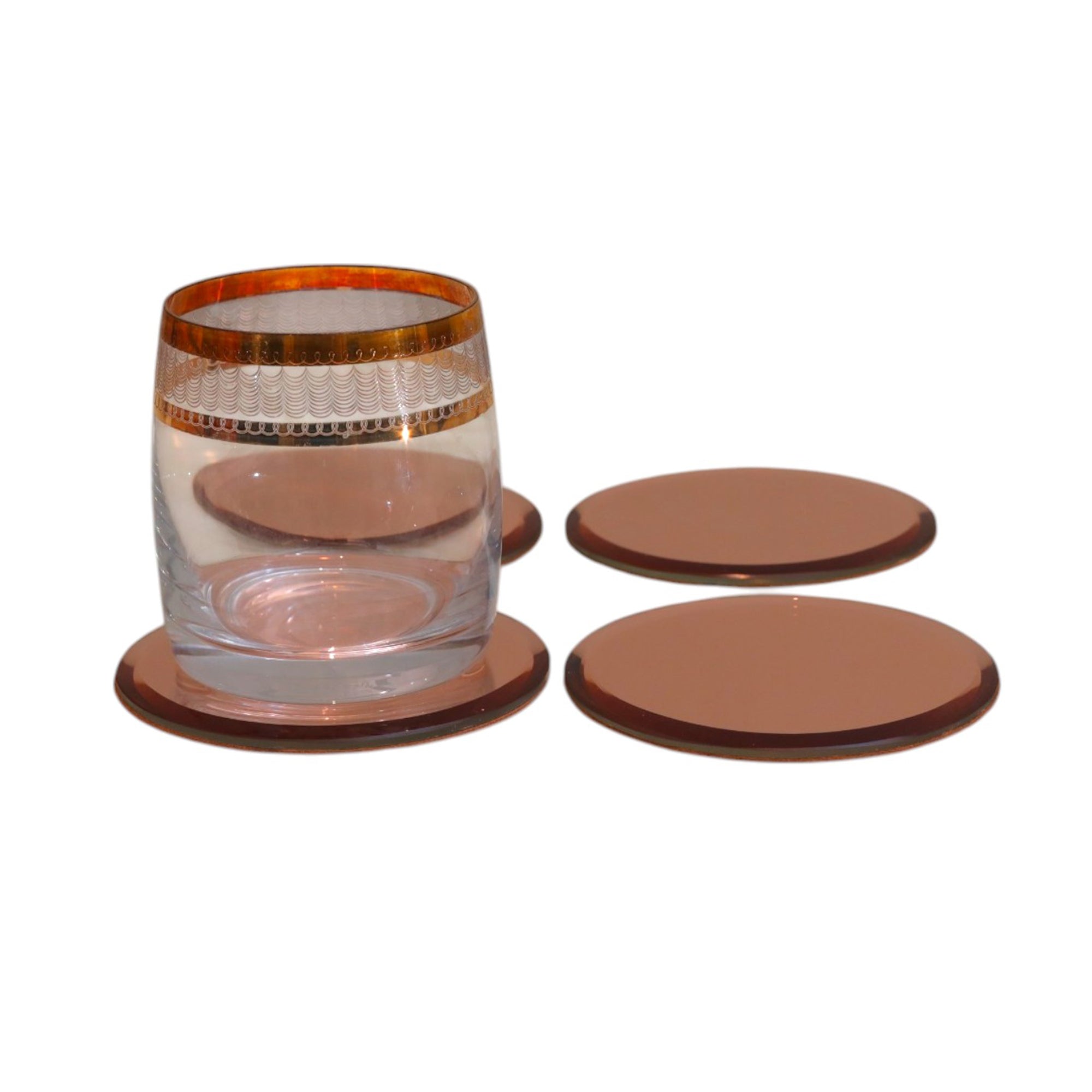 Rose Gold Glass coasters Set of Four
