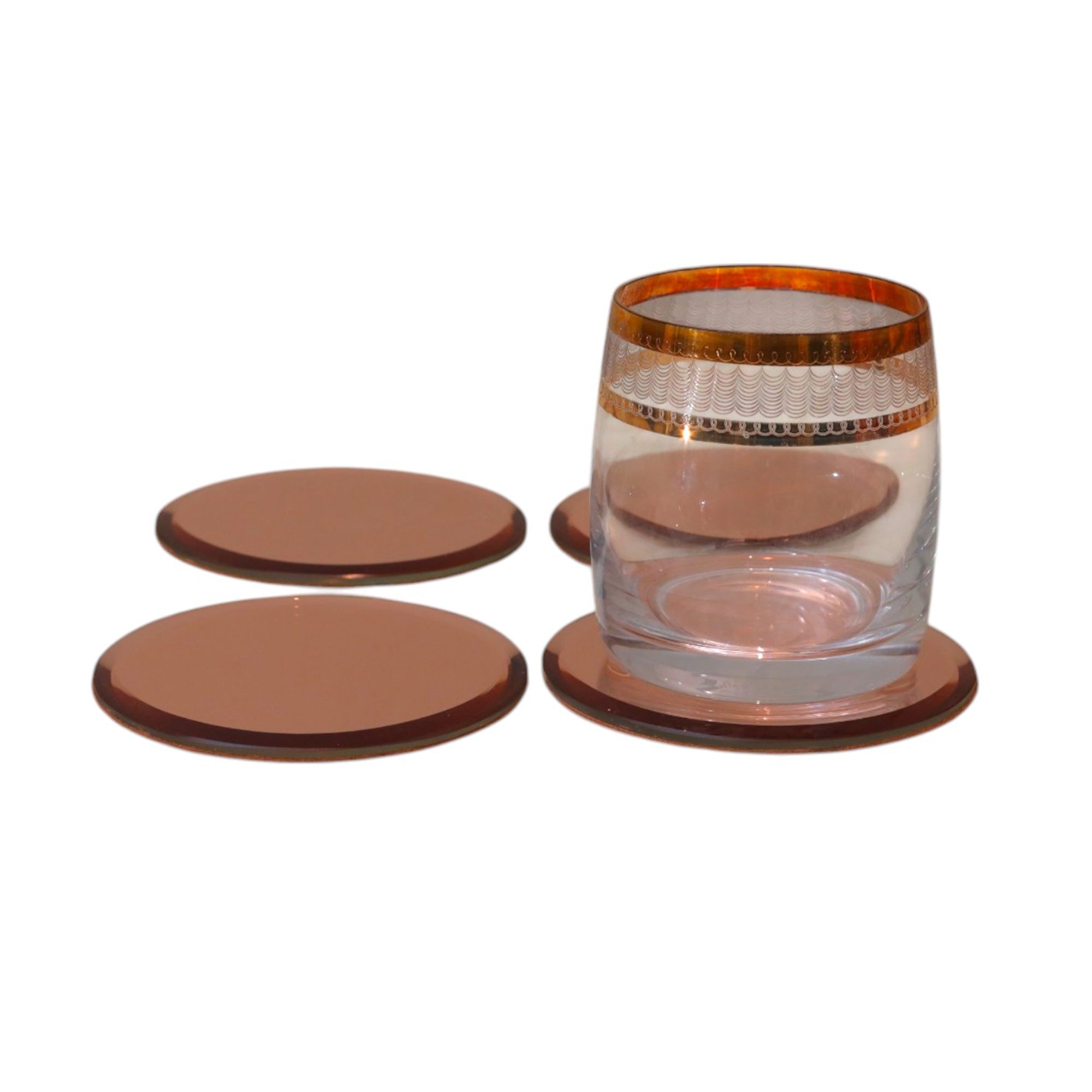 Rose Gold Glass coasters Set of Four