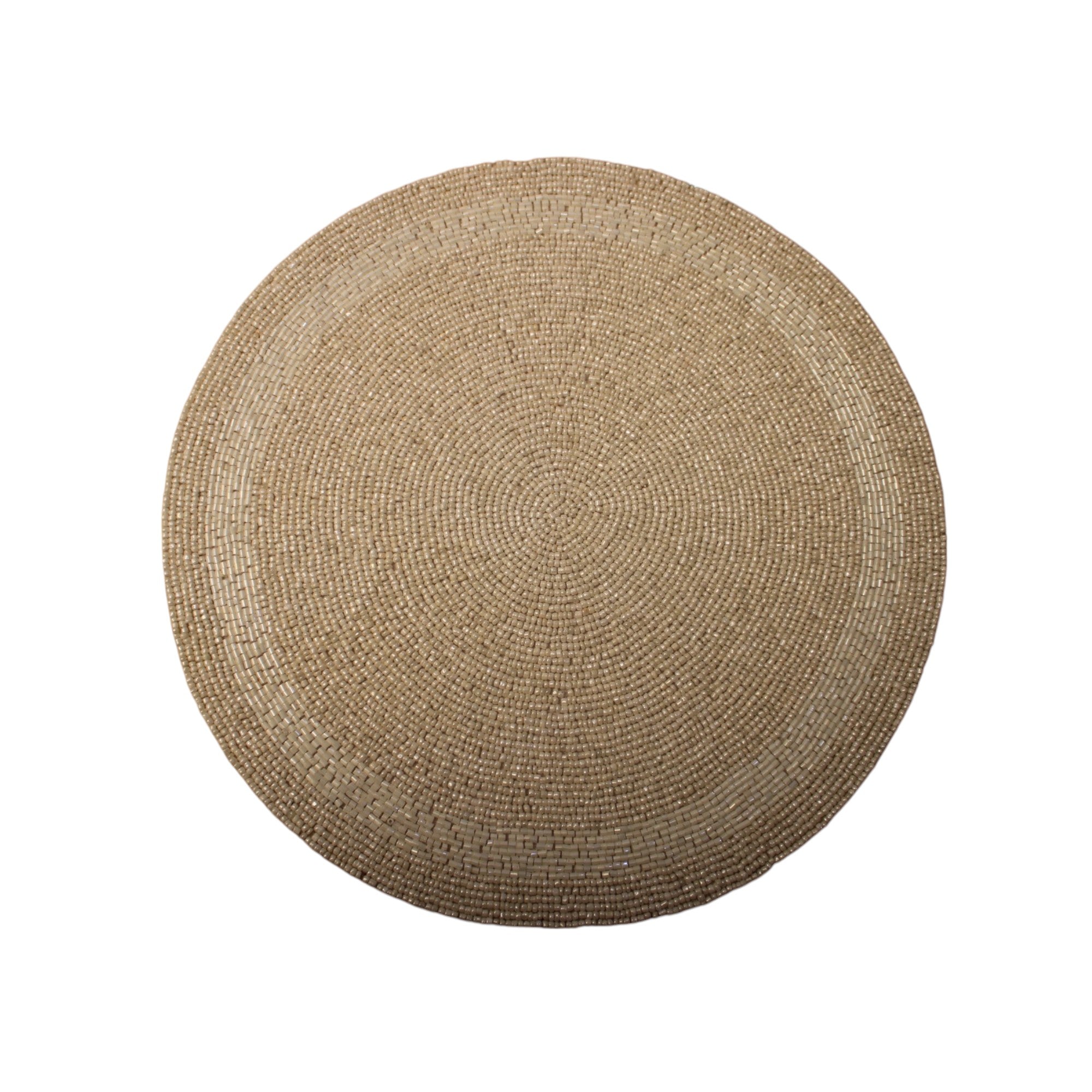 White Beaded Placemats for  Dining Set of Two