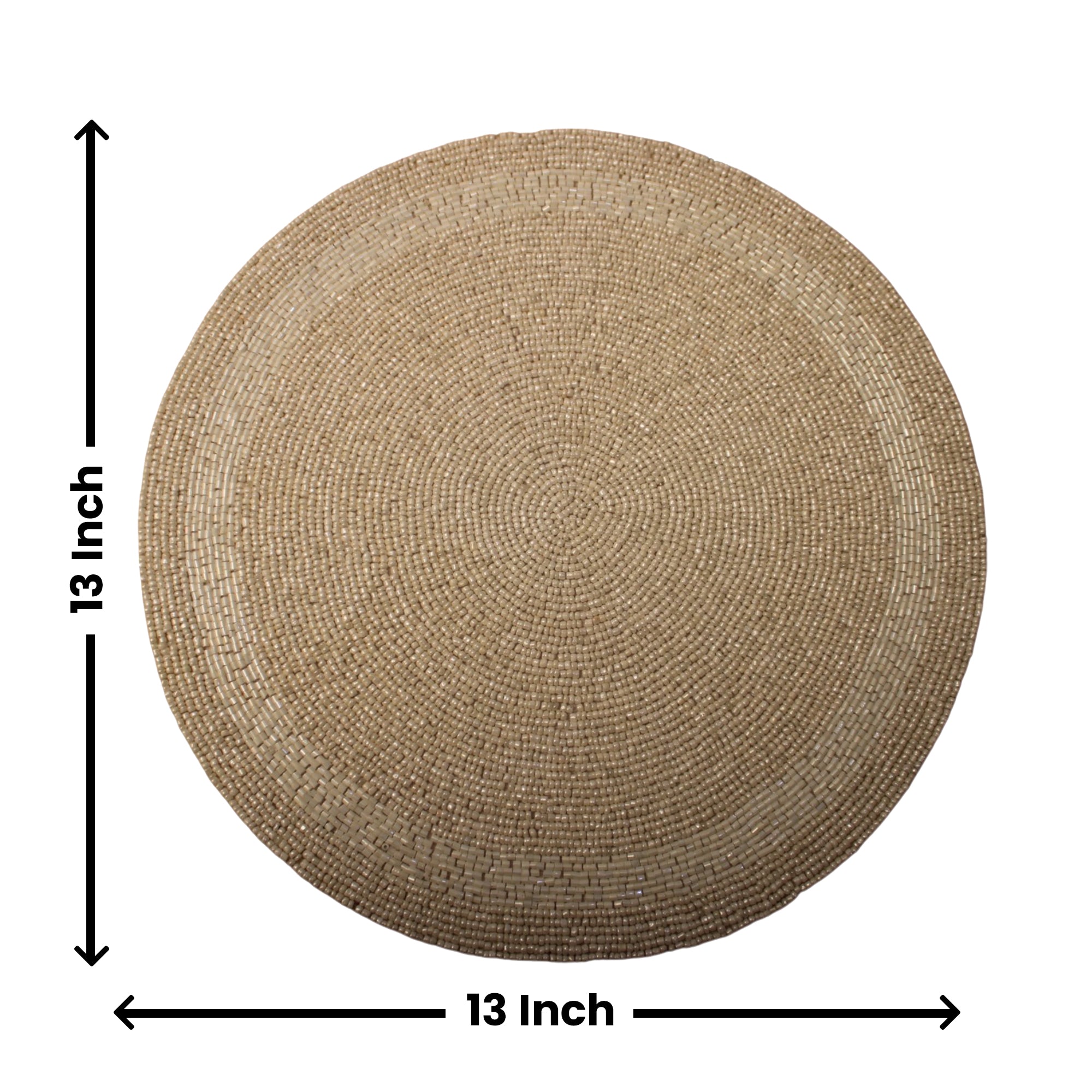 Gold Beaded Placemats for  Dining Set of Two