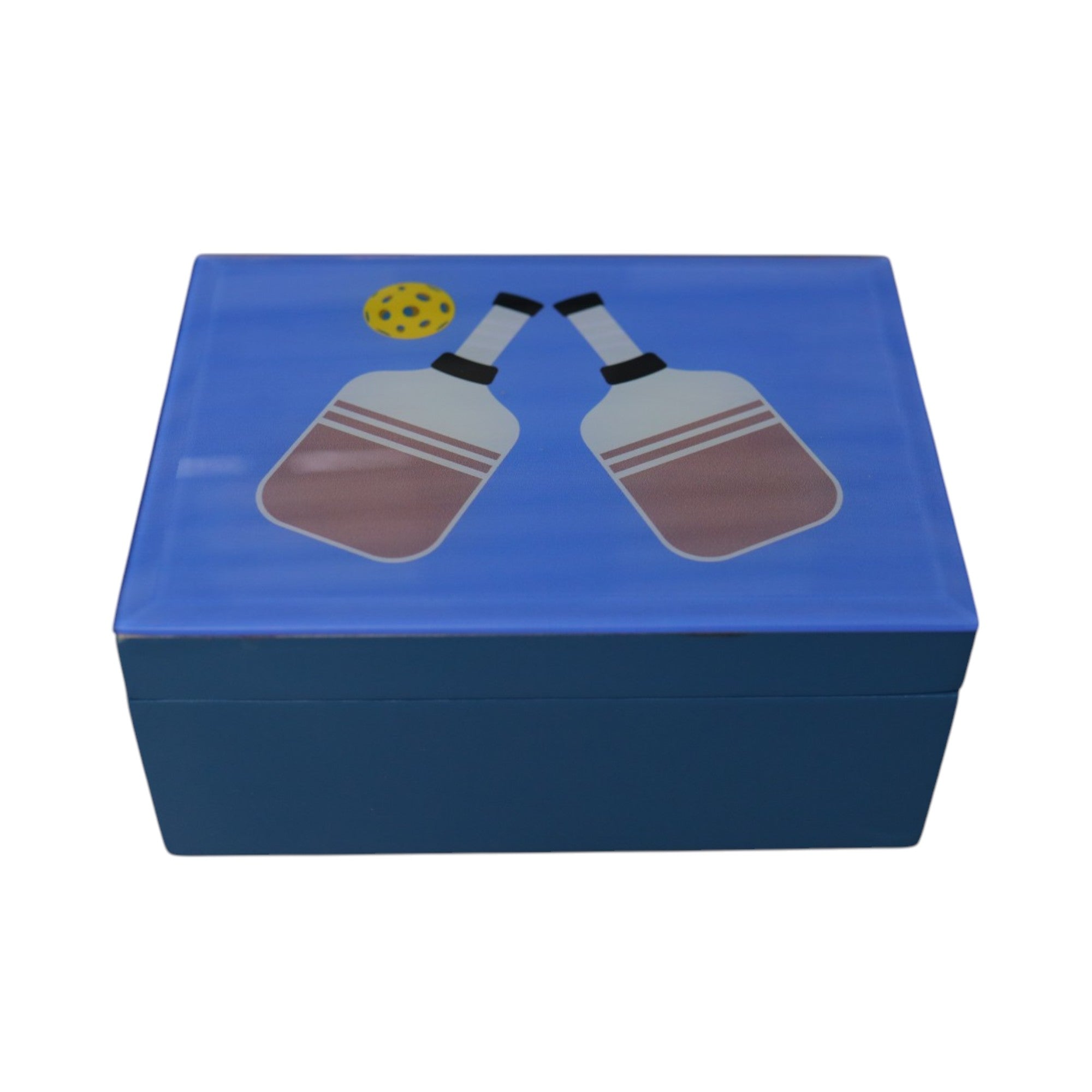 Premium Glass Small Storage Box with Pickle Ball Design