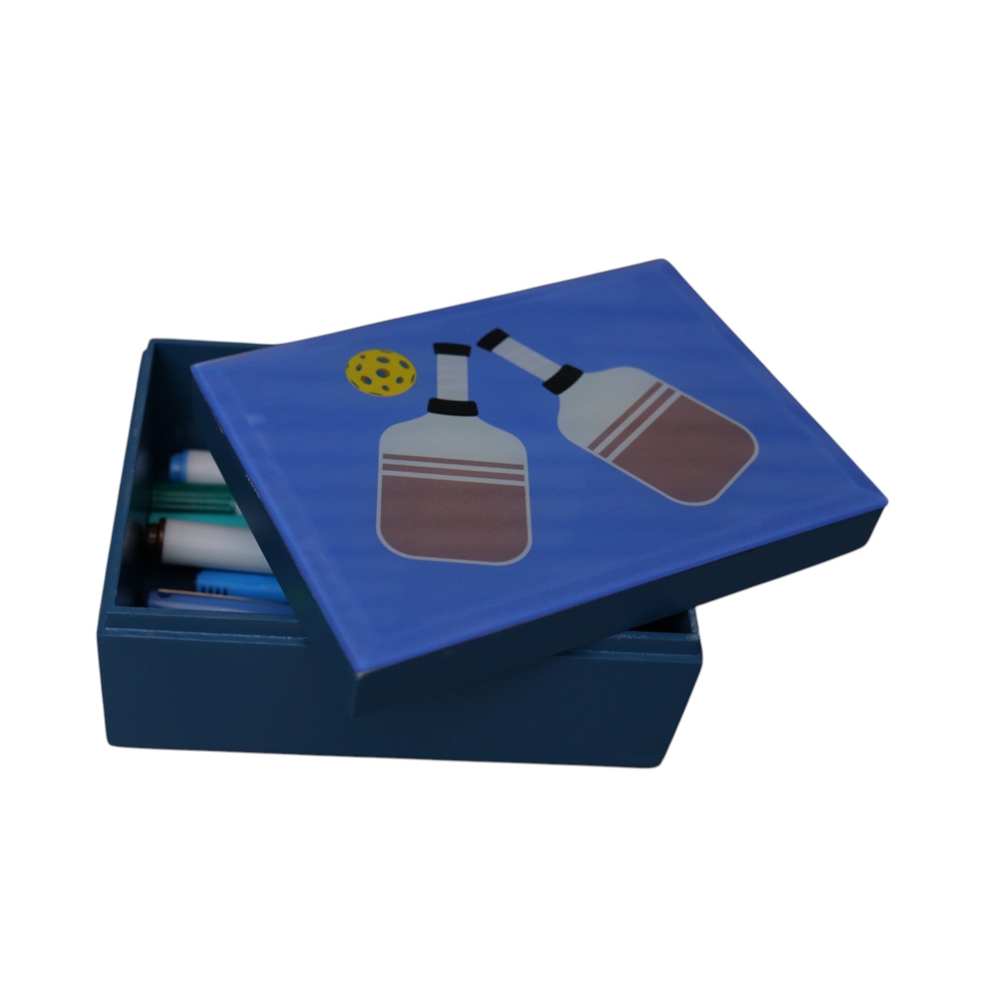 Premium Glass Small Storage Box with Pickle Ball Design