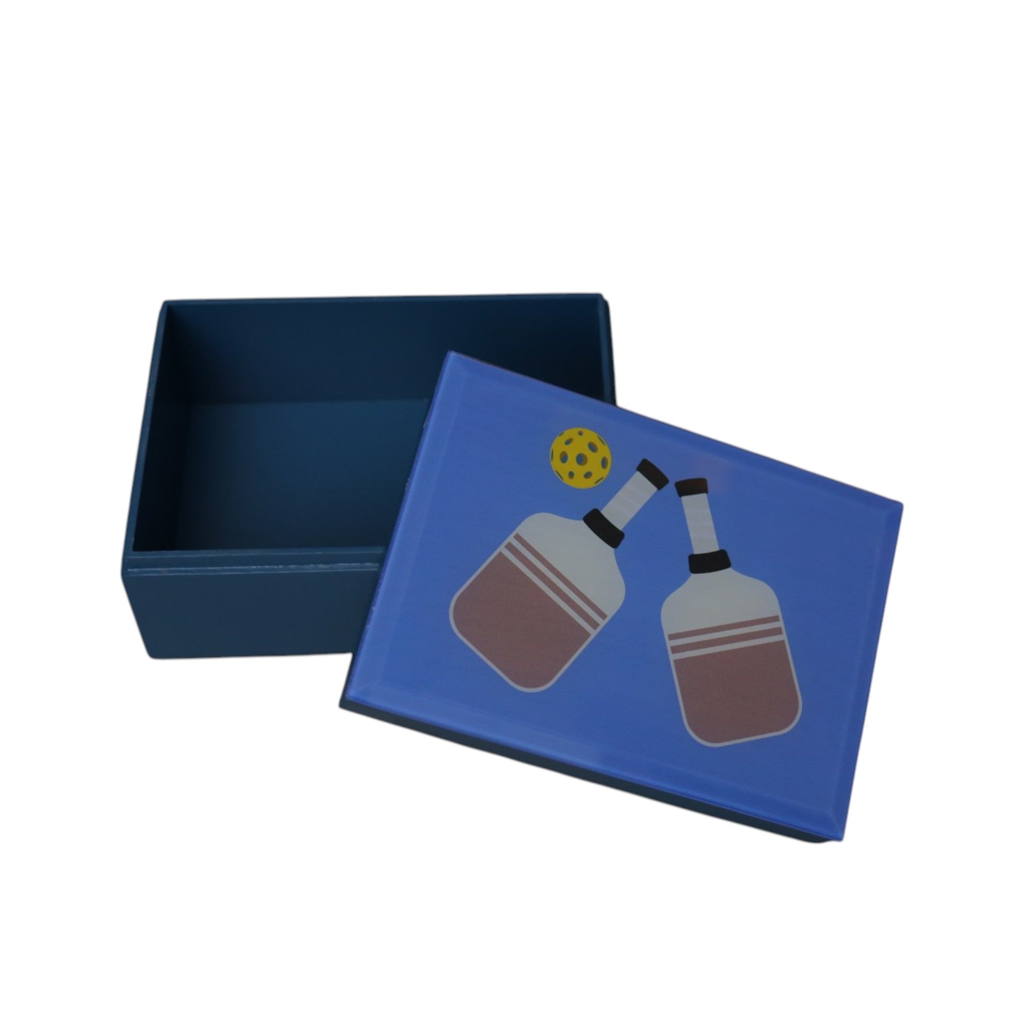 Premium Glass Small Storage Box with Pickle Ball Design