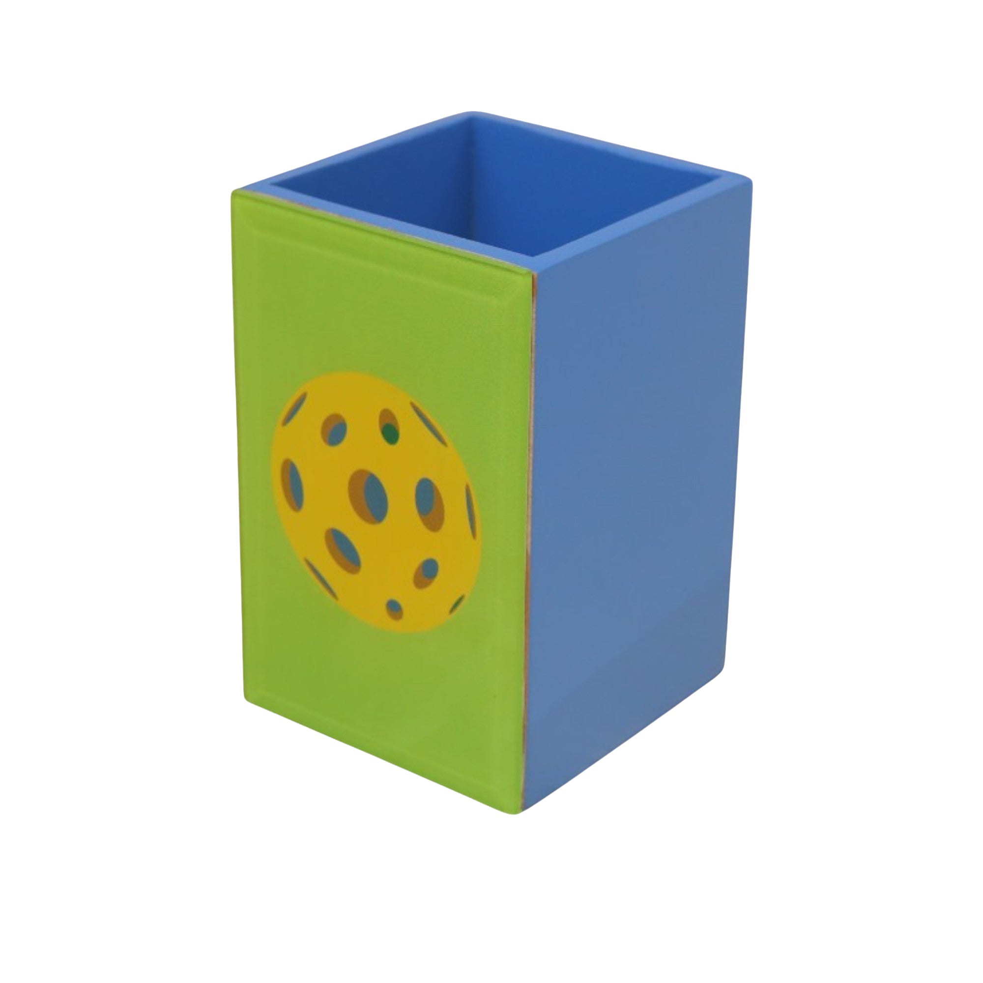 Premium Glass Pen Holder with Pickle Ball Design