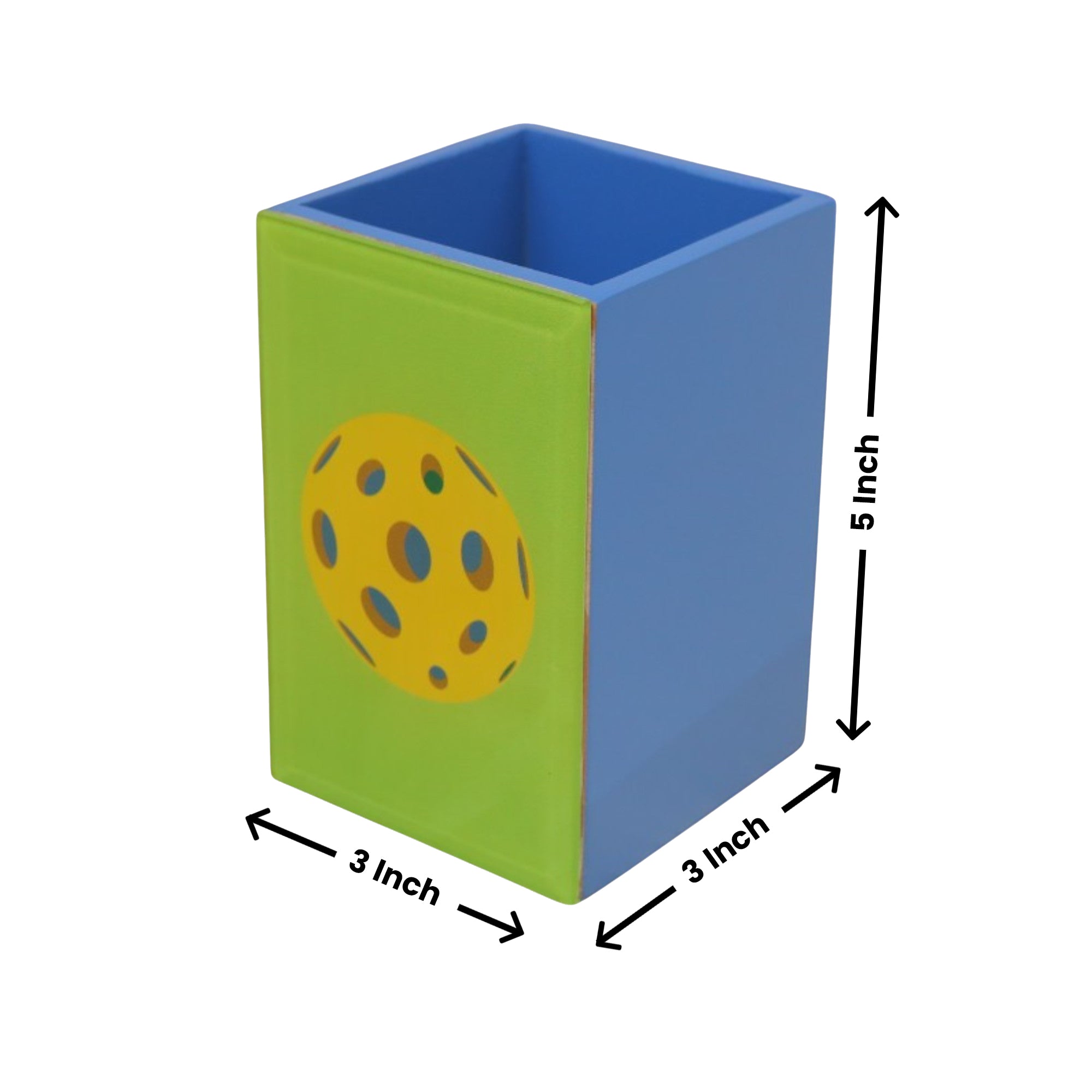 Premium Glass Pen Holder with Pickle Ball Design