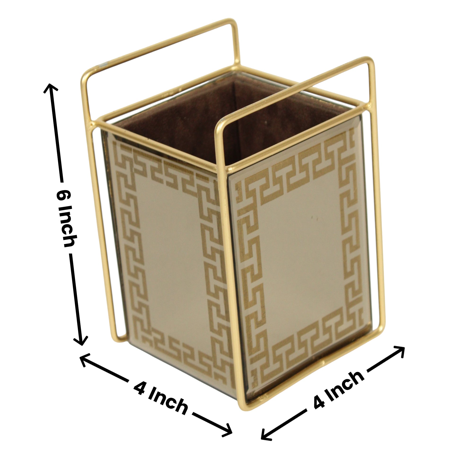 Designer Brown Glass Rhombus Design Cutlery Holder