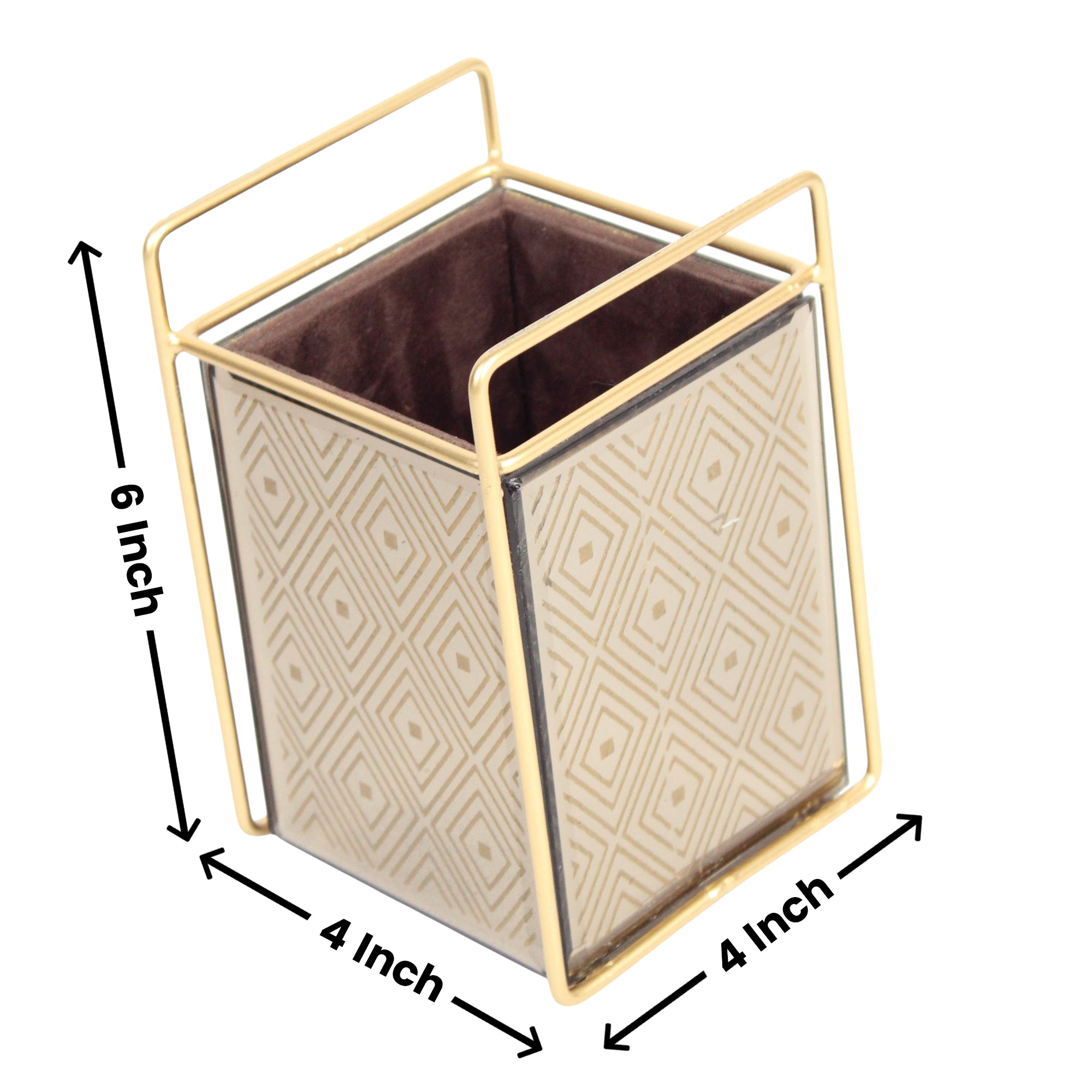 Luxury Brown Glass Diamond Design Cutlery Holder