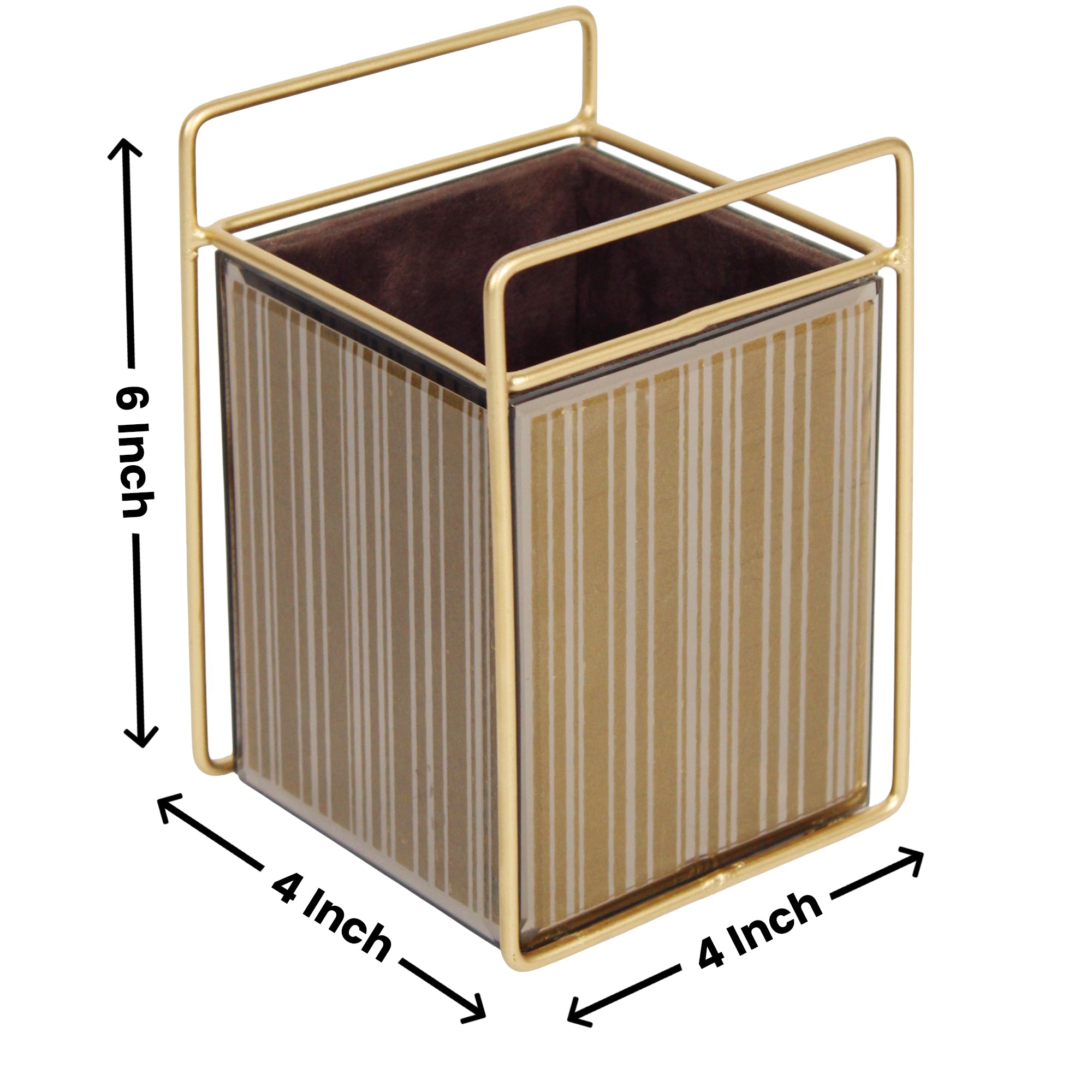 Luxury Brown Glass Stripe Design Cutlery Holder