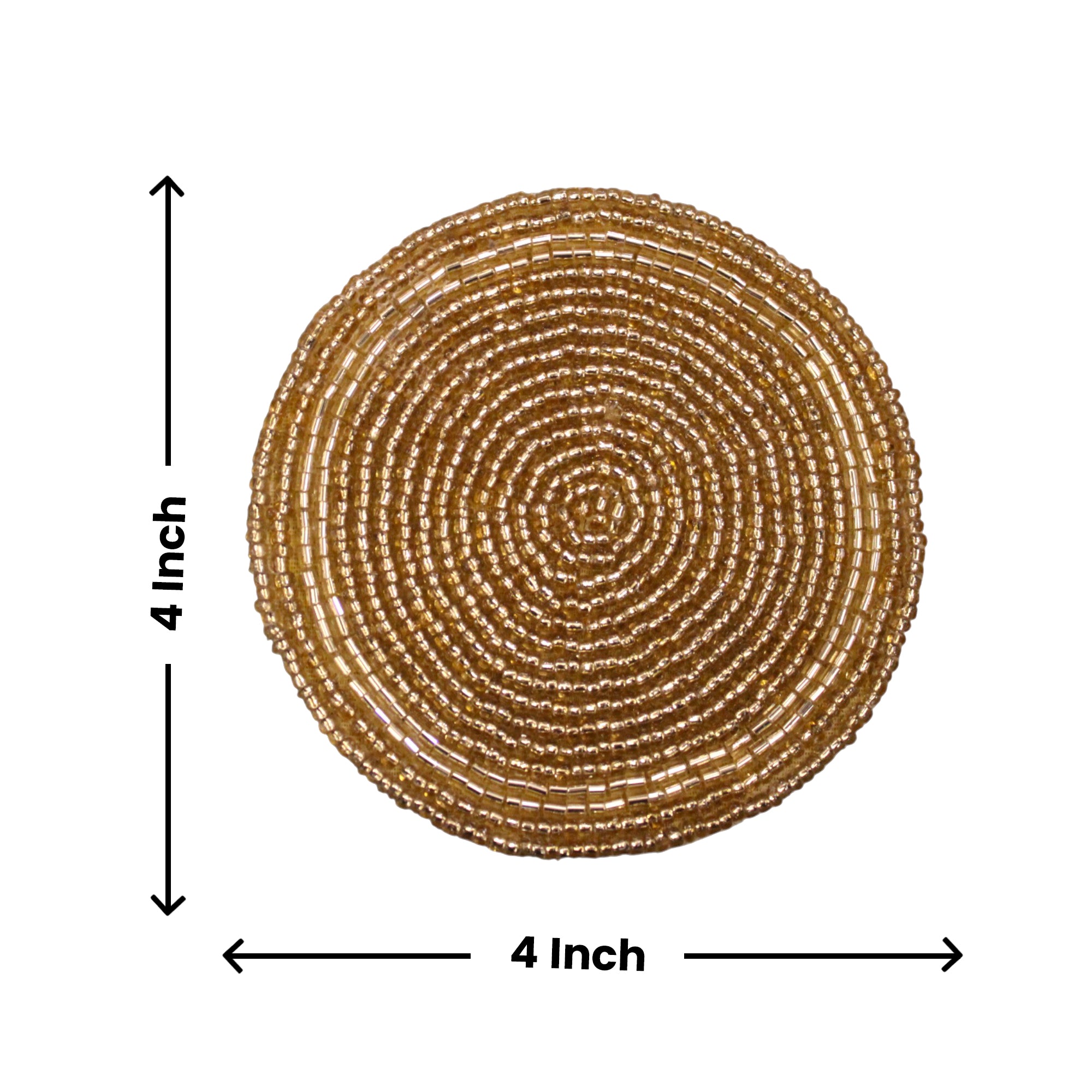 Beaded Coaster in Gold Colour Set of Four