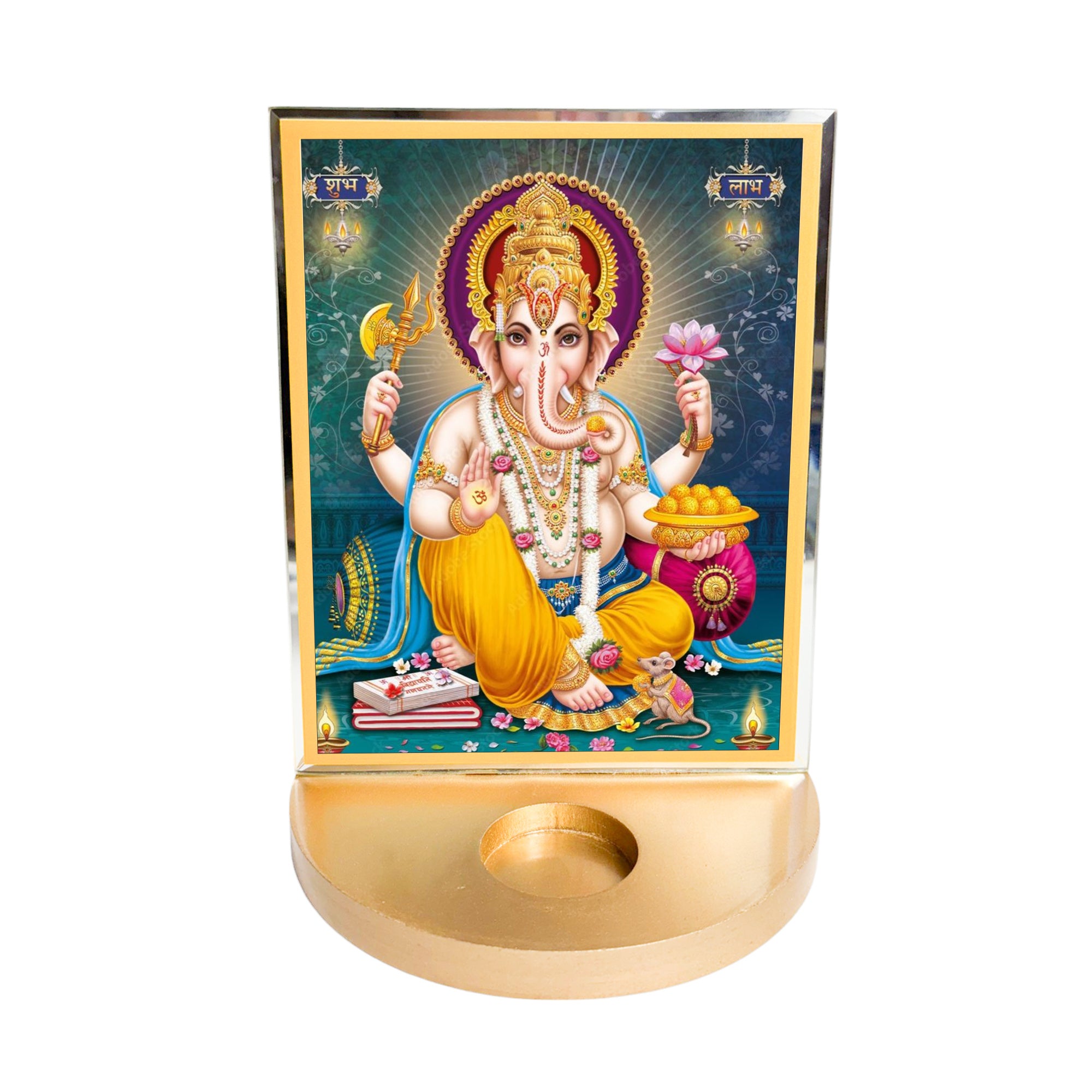  Ganesh Ji with T-light for Blessings 