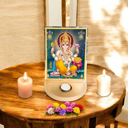 Ganesh Ji with T-light for Blessings