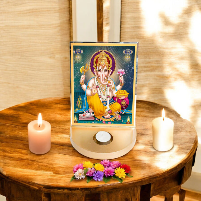 Ganesh Ji with T-light for Blessings