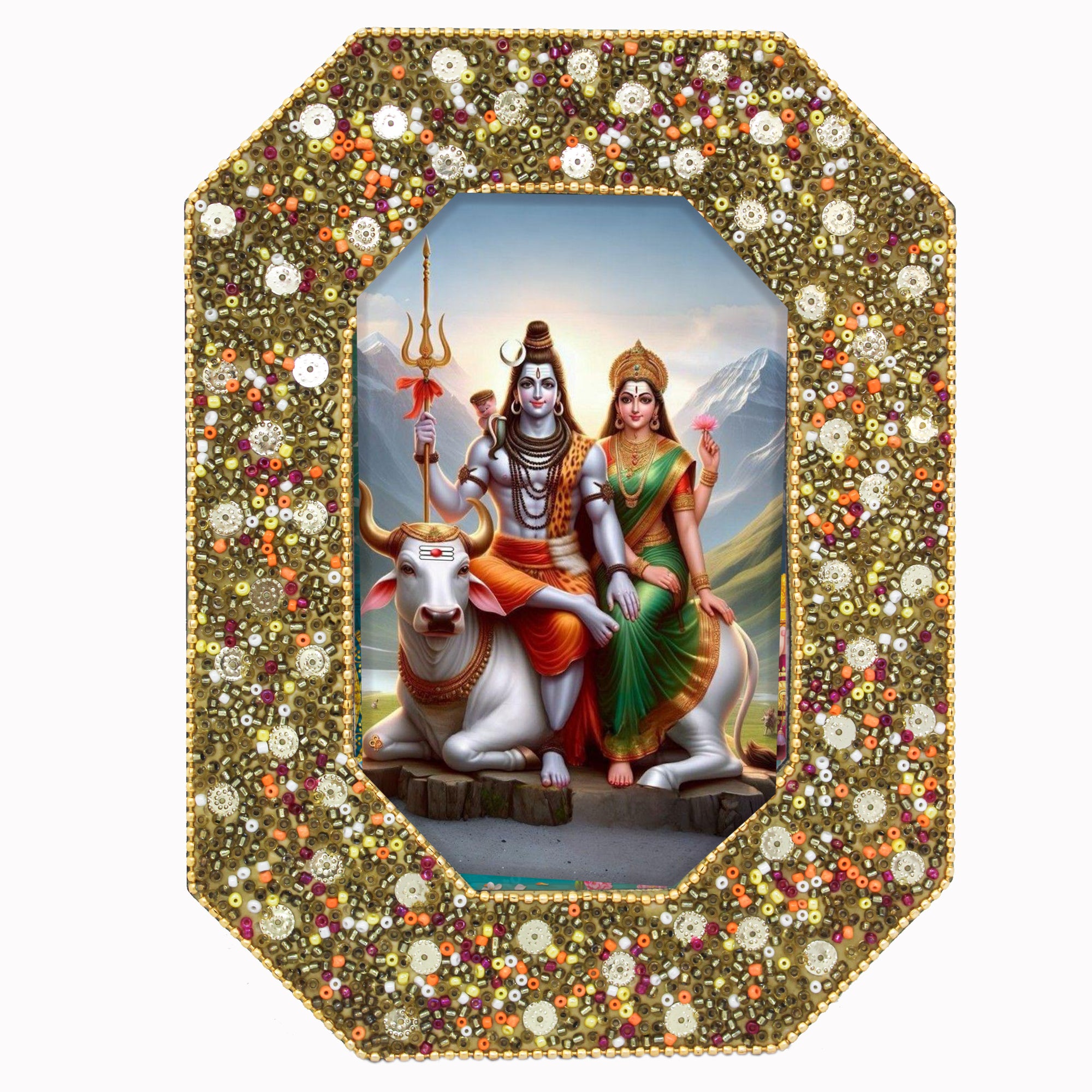 Handcrafted Lord Shiva & Goddess Parvati Ji Photo Frame
